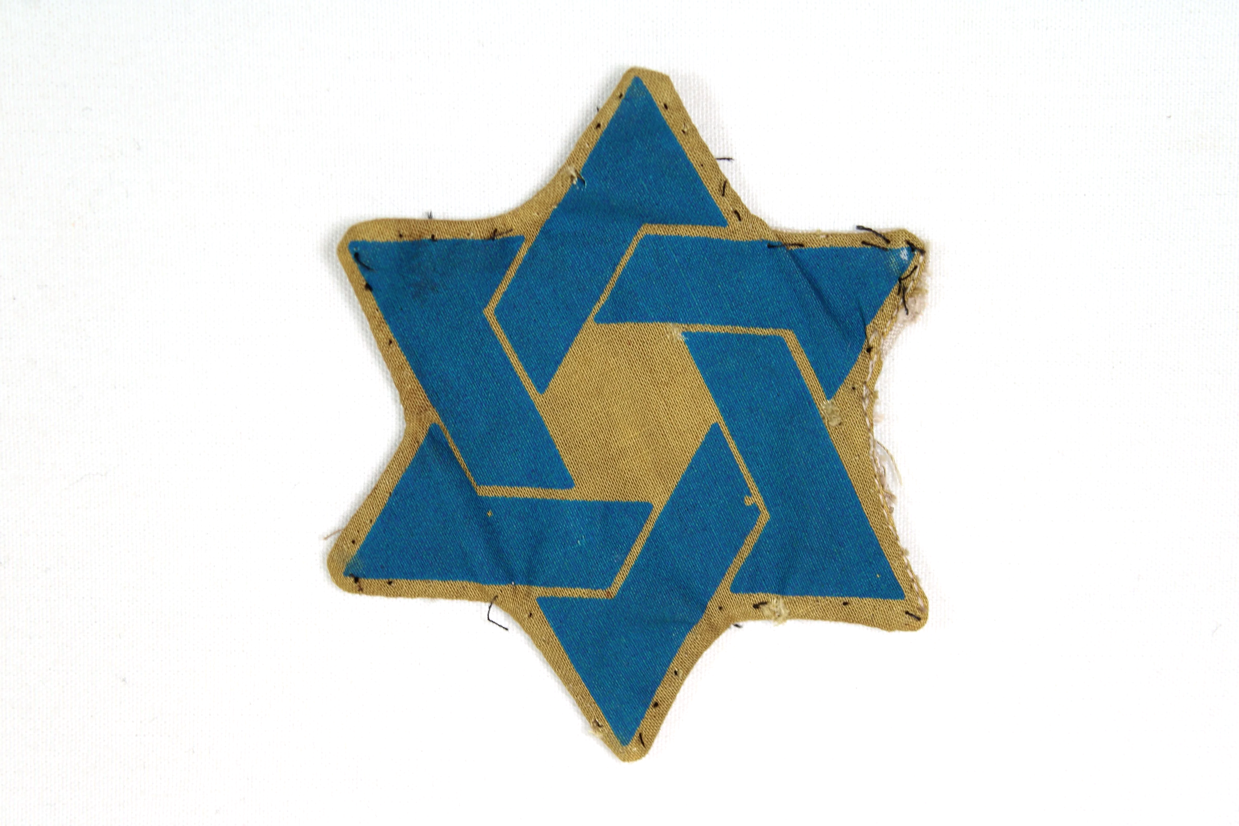 WWII Reproduction Nazi Polish Ghetto Jewish Blue on Yellow Star