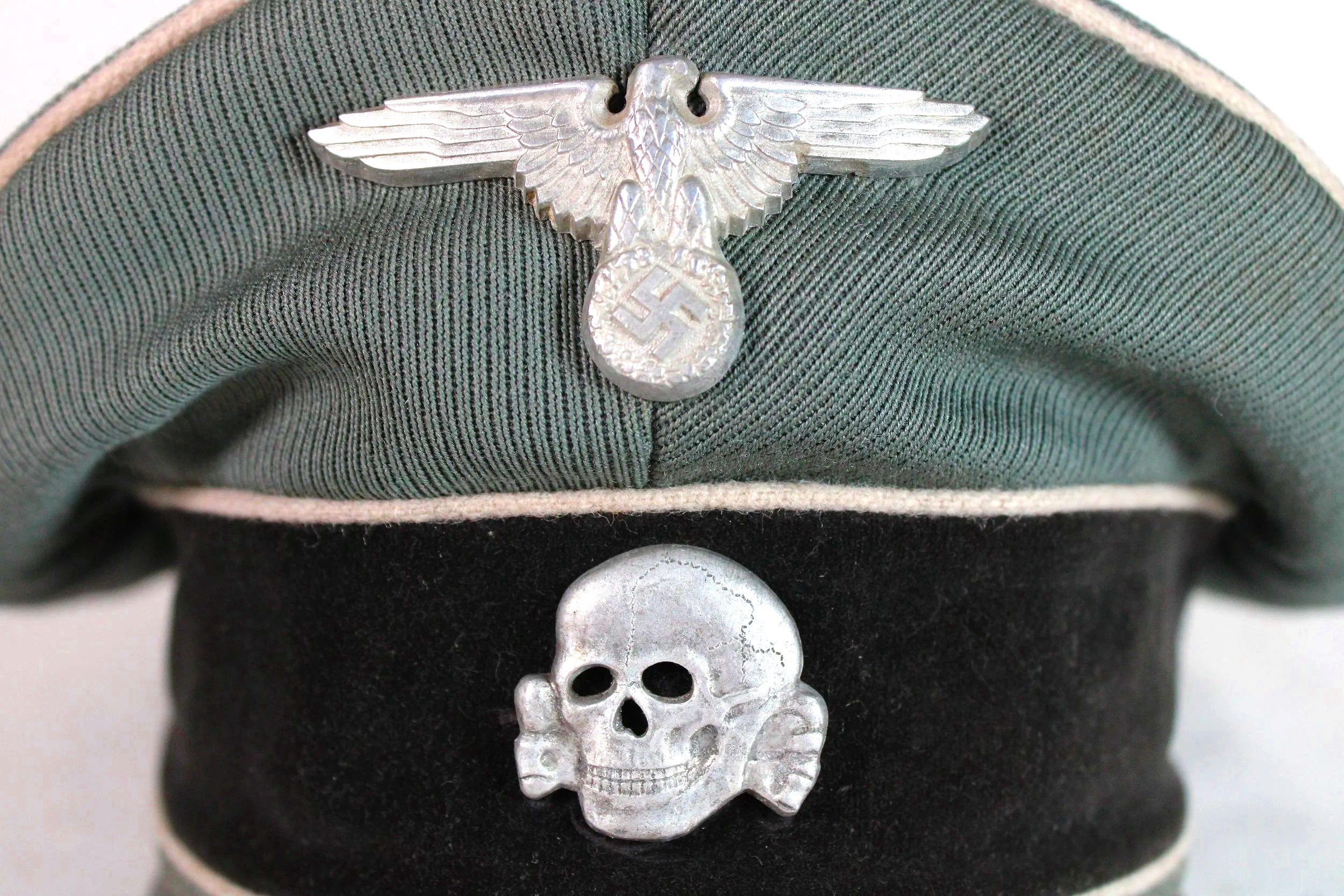 Waffen SS Old Janke Officer Crusher Visor Size 58
