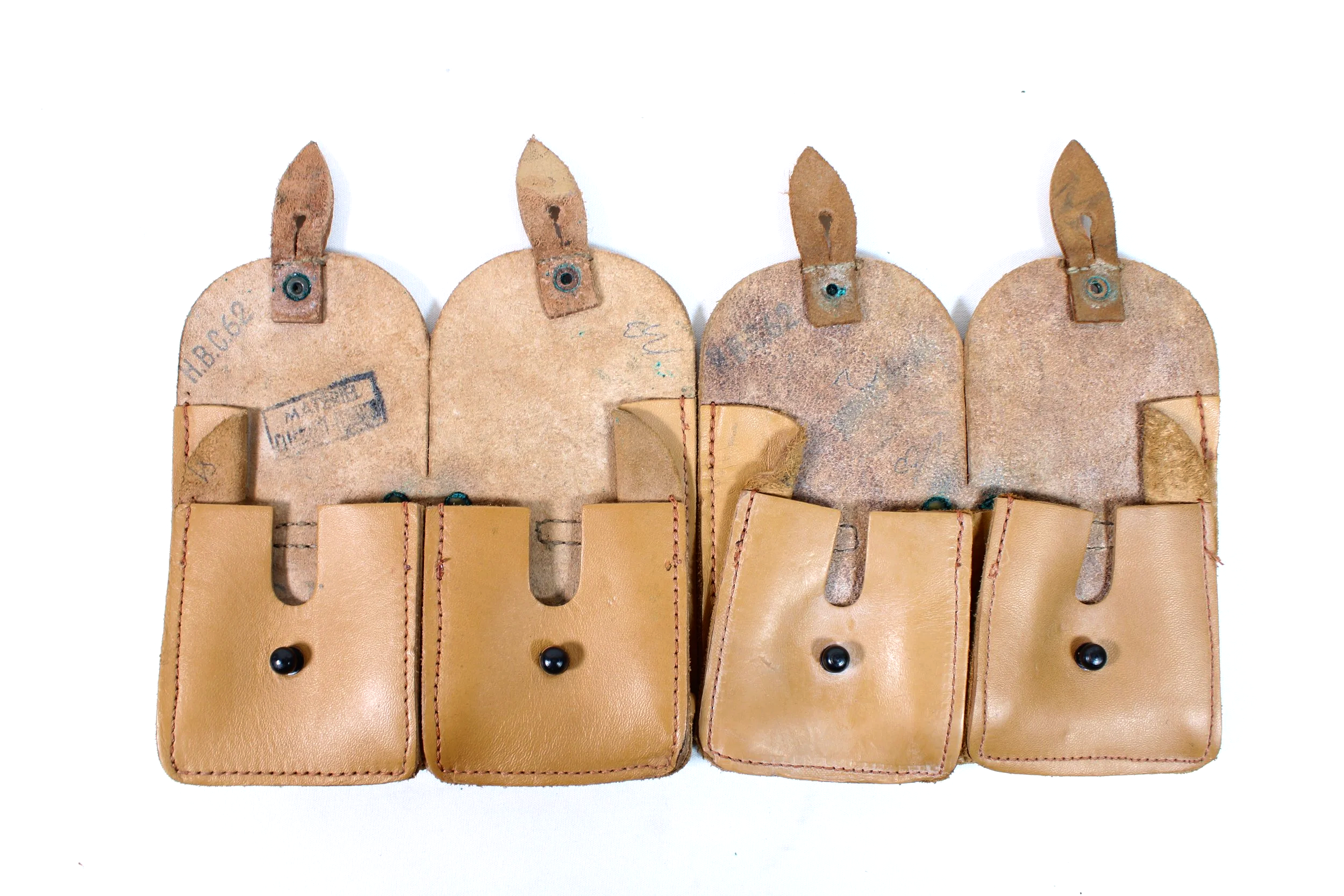 French Military Mas 49/56 Rifle Leather Ammo Magazine Pouches 1962