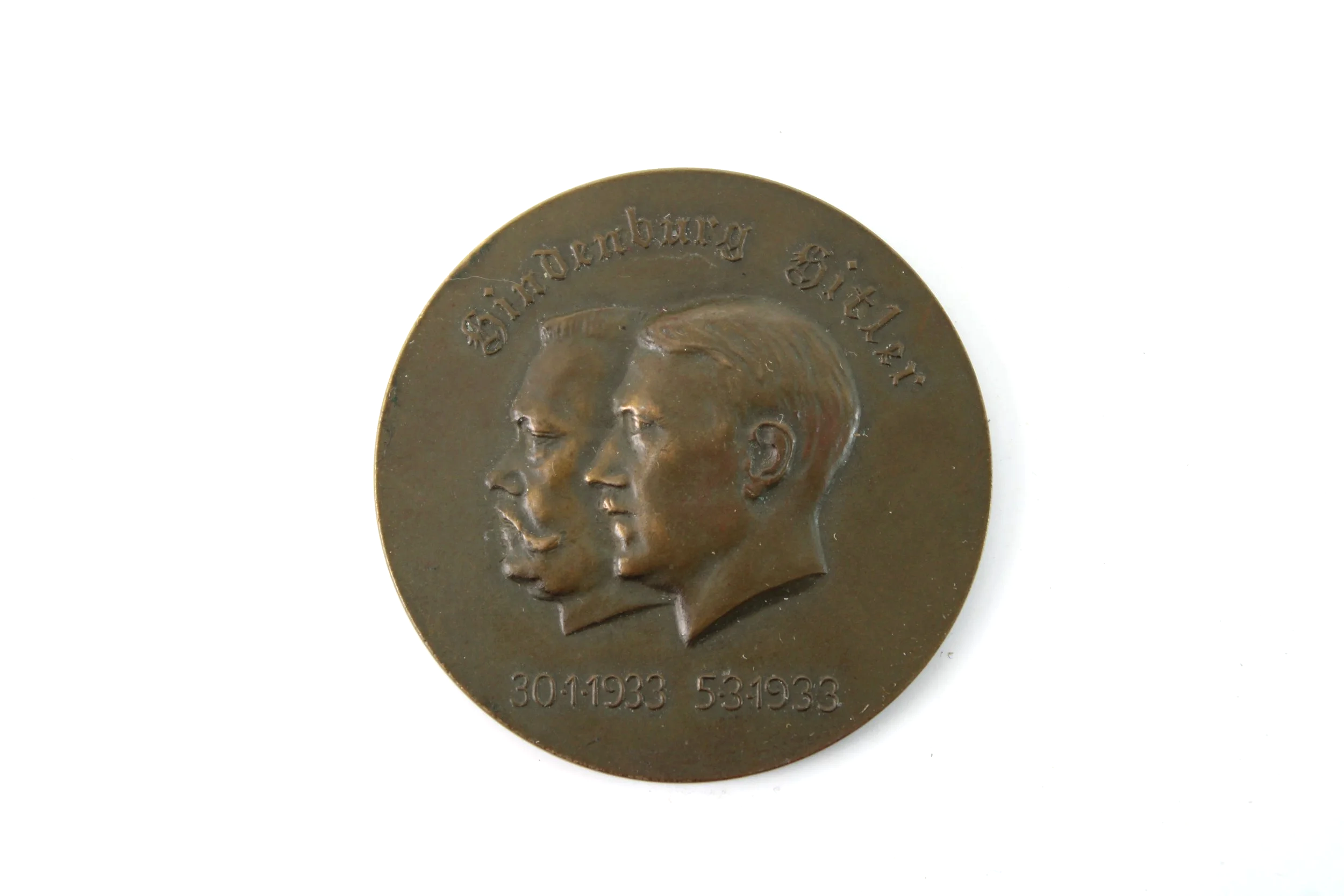 German Hitler & Hindenburg 1933 Unity Medallion / Table Medal