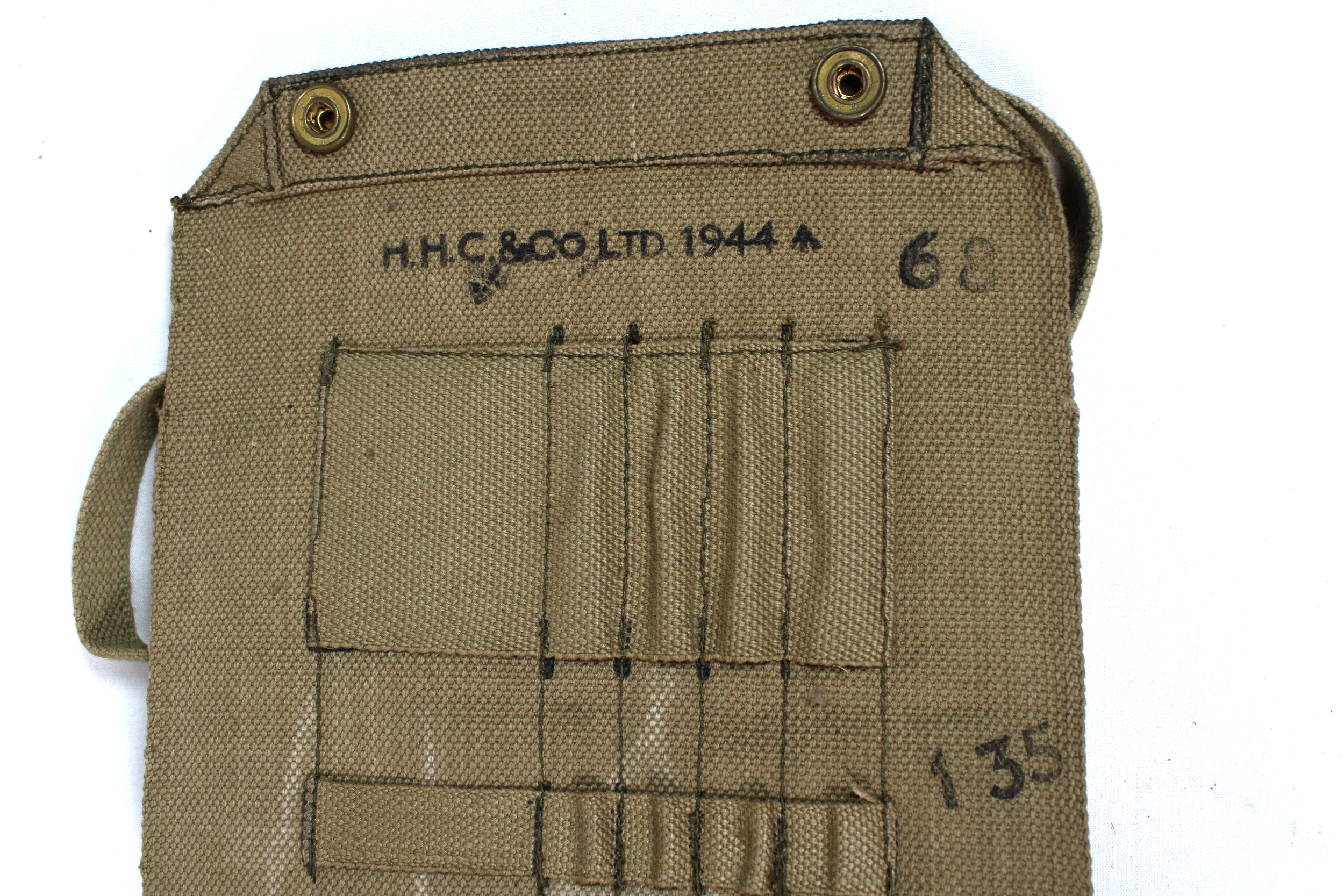 1944 WWII British Army 1937 Pattern Webbing Officers Map Case with Strap