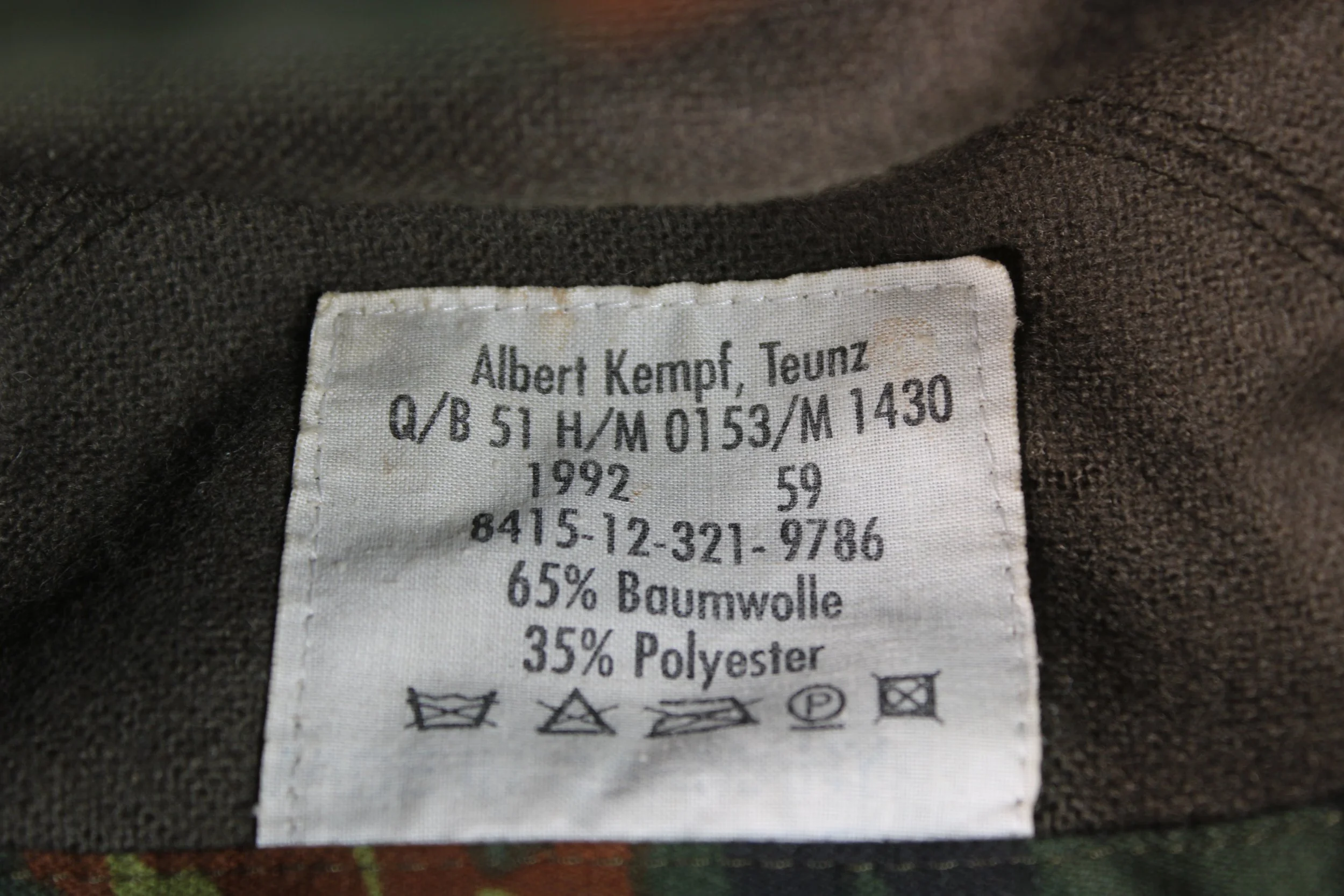 German Bundeswehr Flecktarn Winter Field Cap Hat Size 59