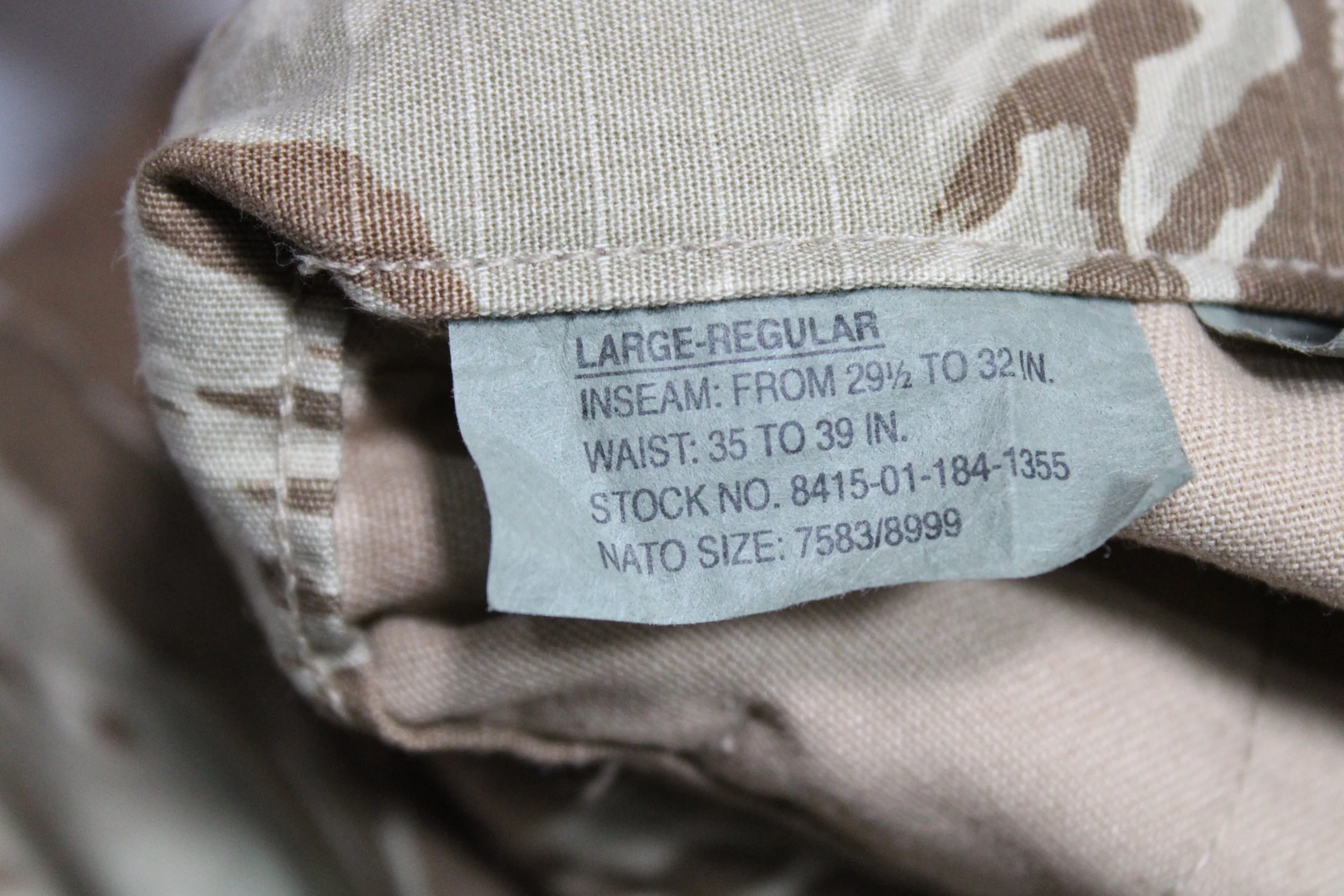 Desert Tiger Stripe Camouflage Pants Deadstock LARGE REGULAR