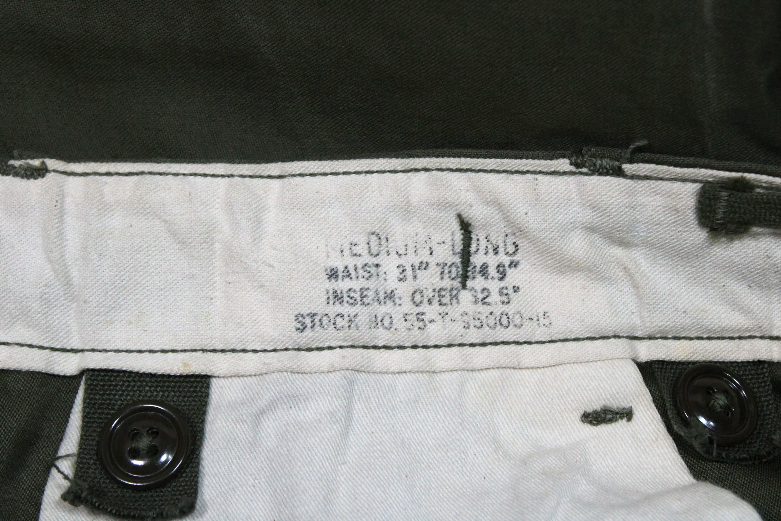 Rare Exposed Snaps Korean War Medium Long Mint M1951 Trousers Pants (NOS) 1953 Dated