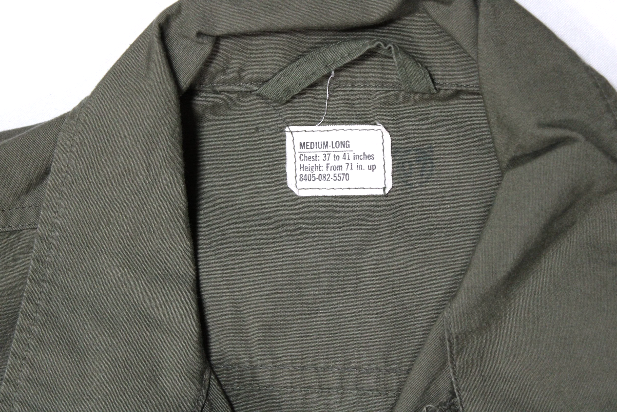 RipStop Jungle Fatigue Jacket Vietnam War Medium Long 1968