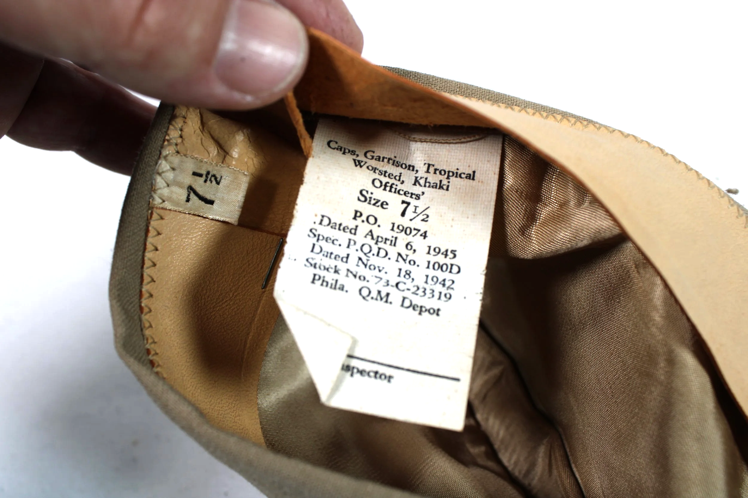 Beautiful condition and named USMC overseas cap.  Large 7 5/8