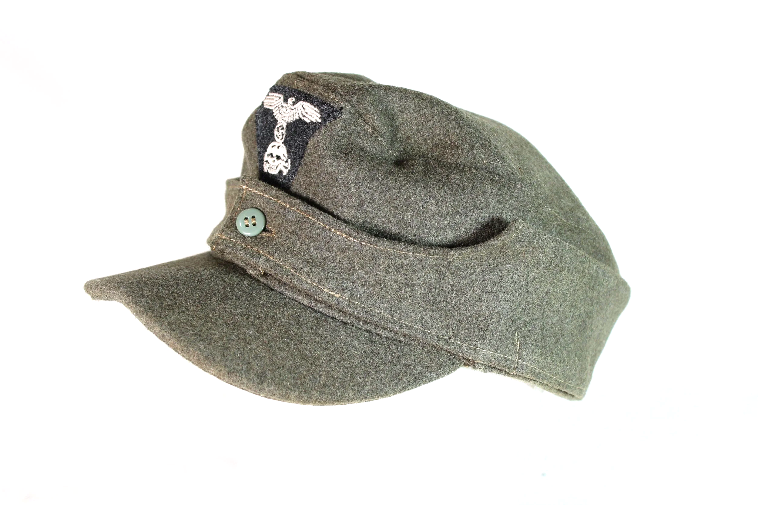 Late War One Button Waffen SS M43 Field Cap Reproduction Size 59