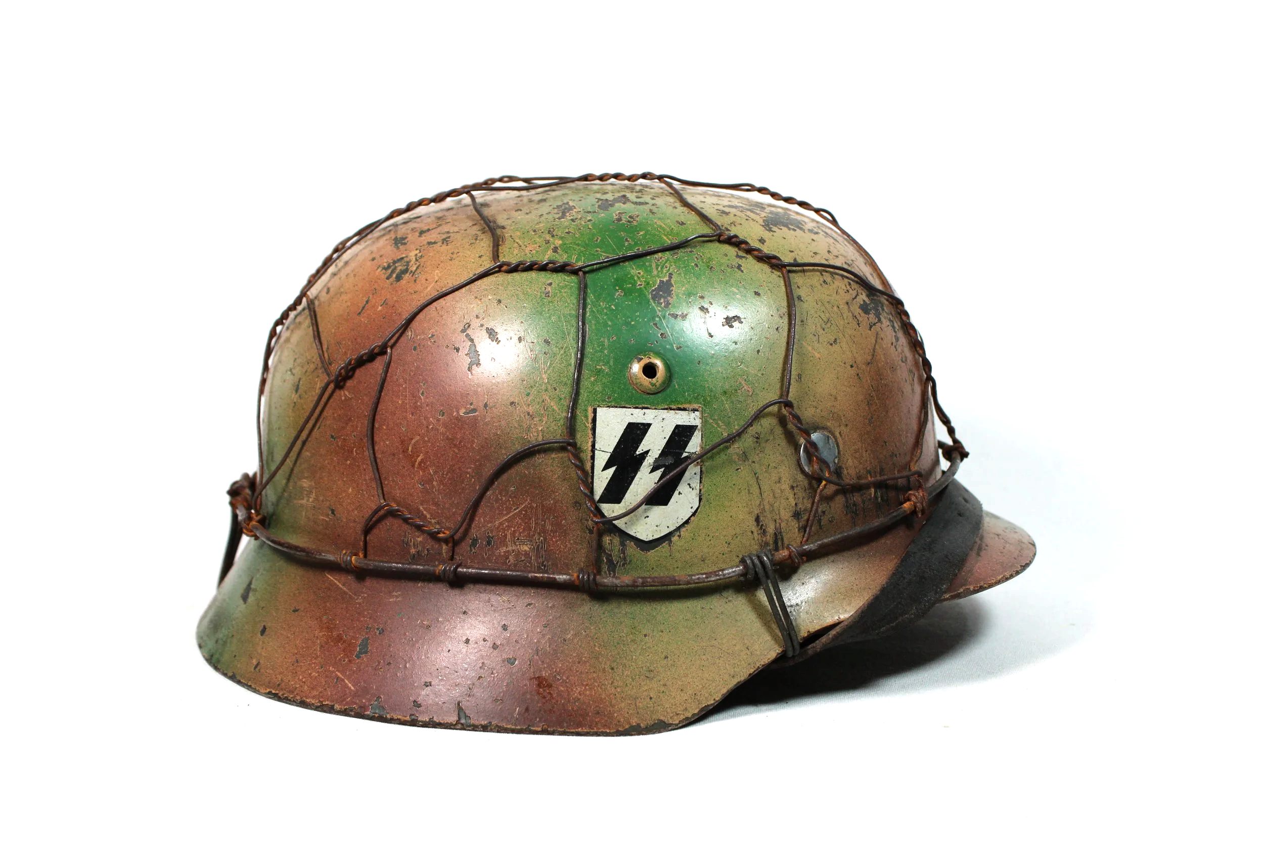 Waffen SS Normandy Camouflage Chicken Wire M35 Reproduction German Helmet