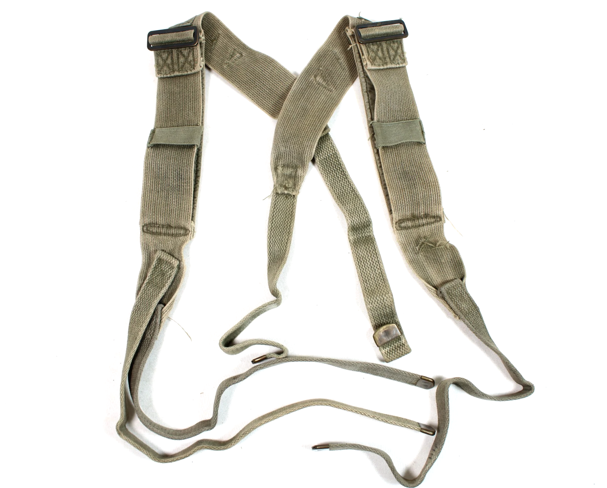Original WW2 US M1944 Field Pack Cargo Suspenders (FOR PARTS / REPAIR)