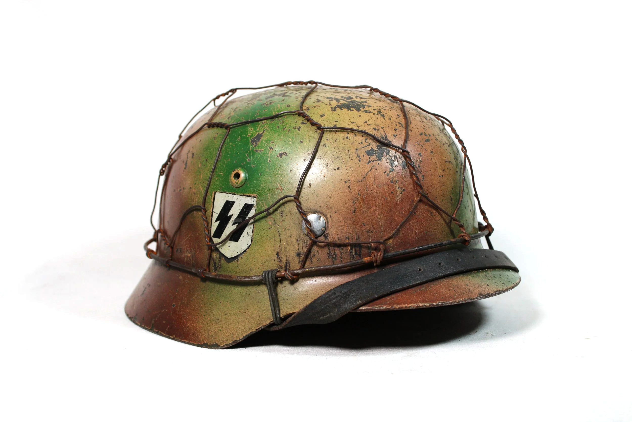 Waffen SS Normandy Camouflage Chicken Wire M35 Reproduction German Helmet