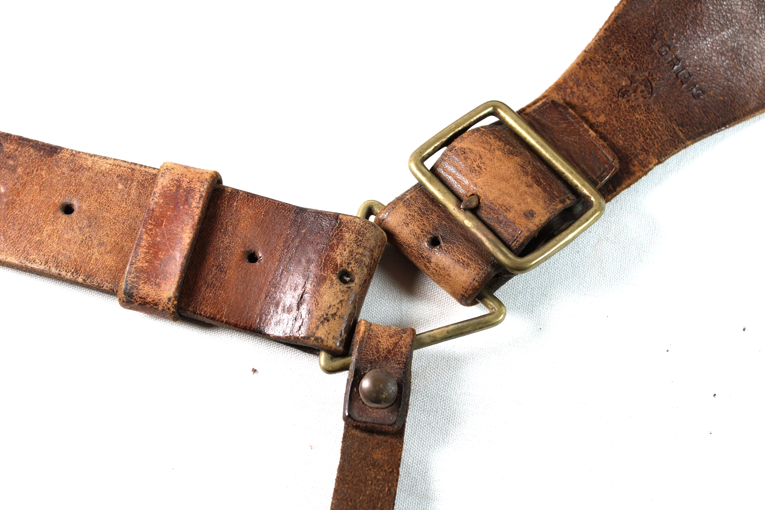WW1 1903 PATTERN BRITISH ARMY 303 Lee Enfield LEATHER AMMUNITION BANDOLIER 1915 Dated