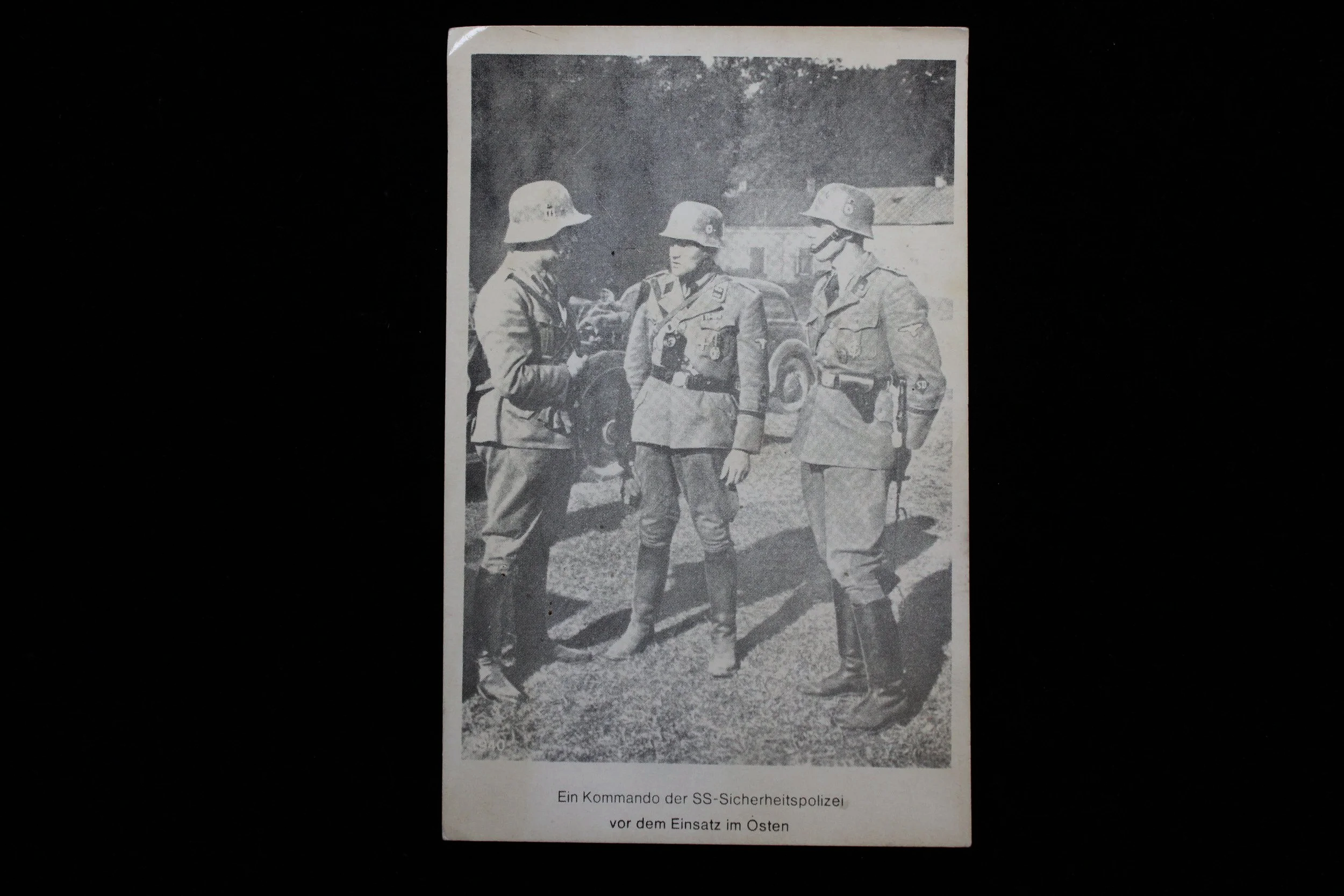 SS POST CARD POLICE IN POLAND "A command of the SS Security Police from the operation in the East"