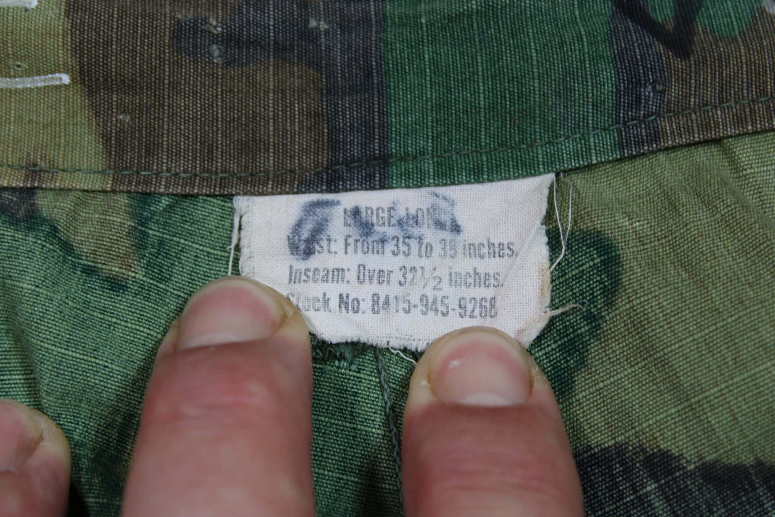 Ripstop ERDL 1968 Jungle Fatigue Vietnam war Pants Large Long Modified Movie Prop