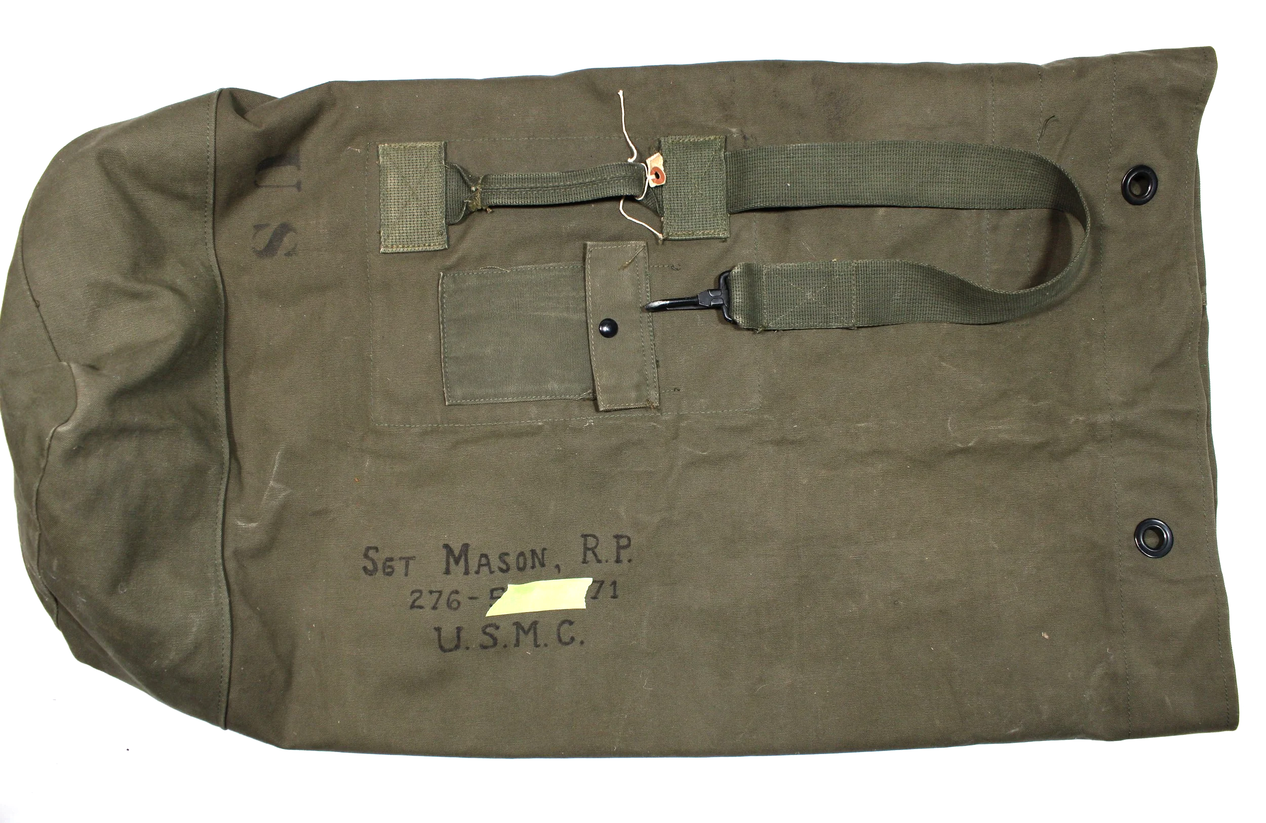 Vietnam War USMC Marine Corps Seabag Duffle Bag Named
