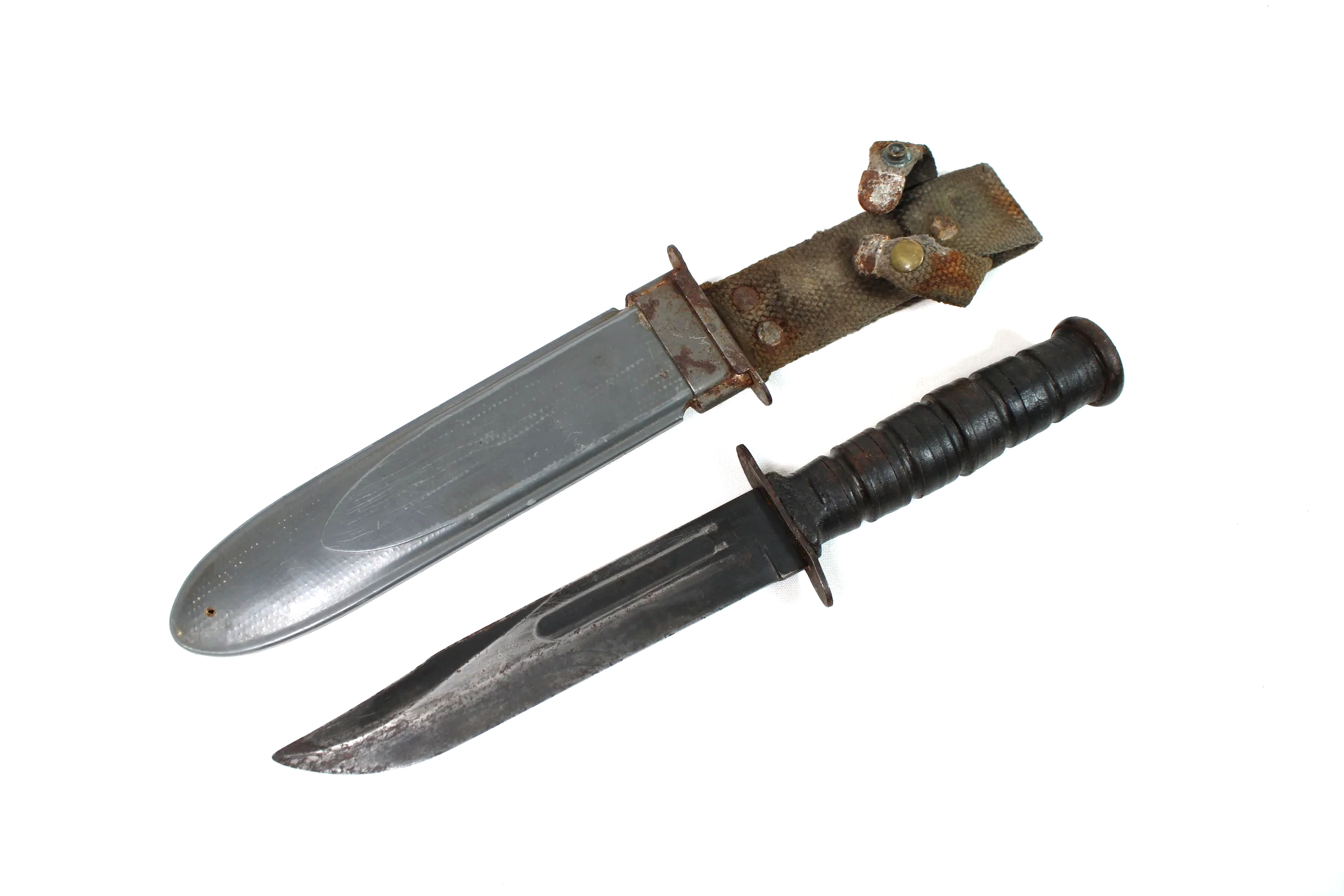 WWII KA-BAR MK 2 Navy Fighting Knife w/ NORD B.M Co. V.P Sheath