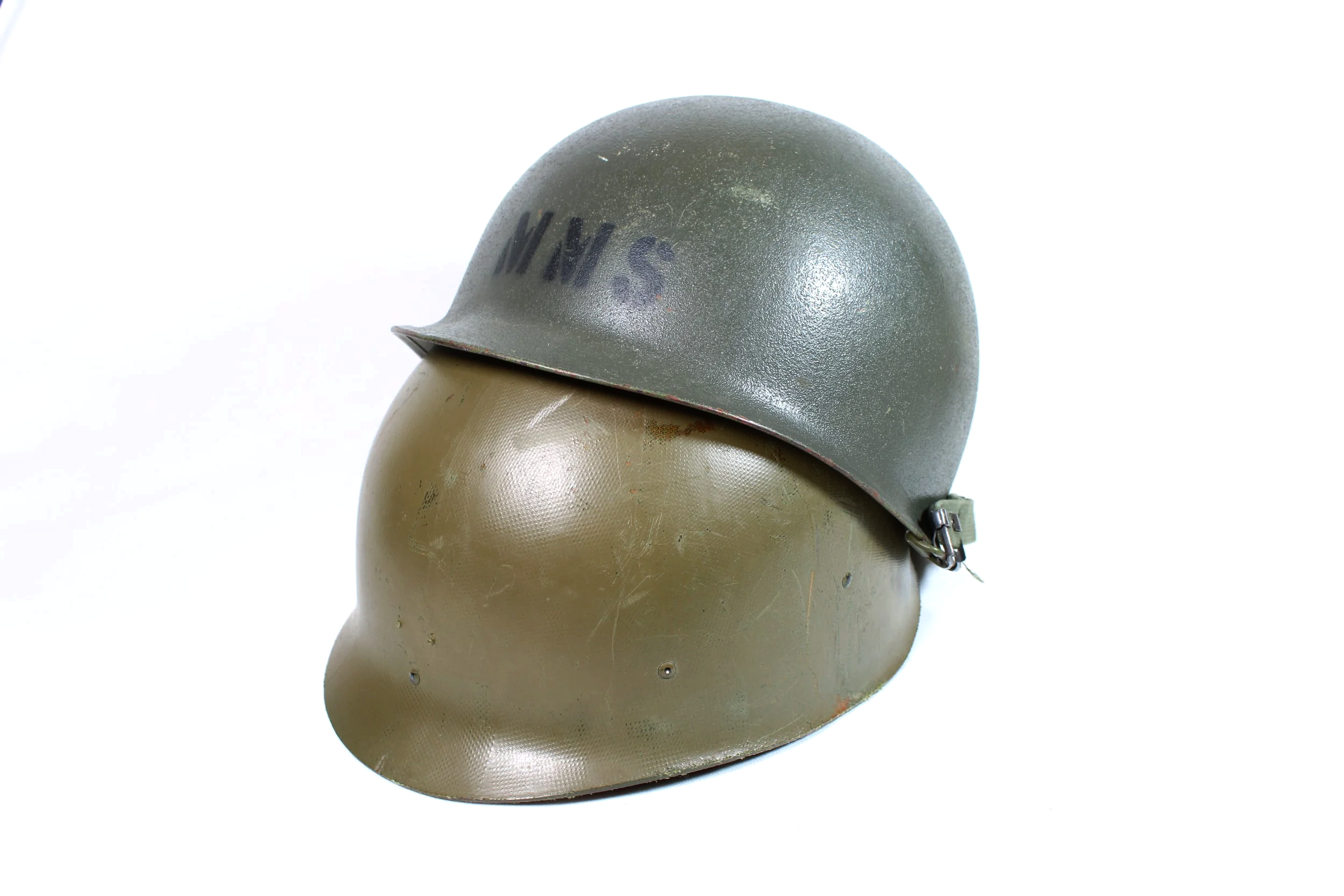 Vietnam War Era Rear Seam Helmet and Liner "MMS 24" Stenciled