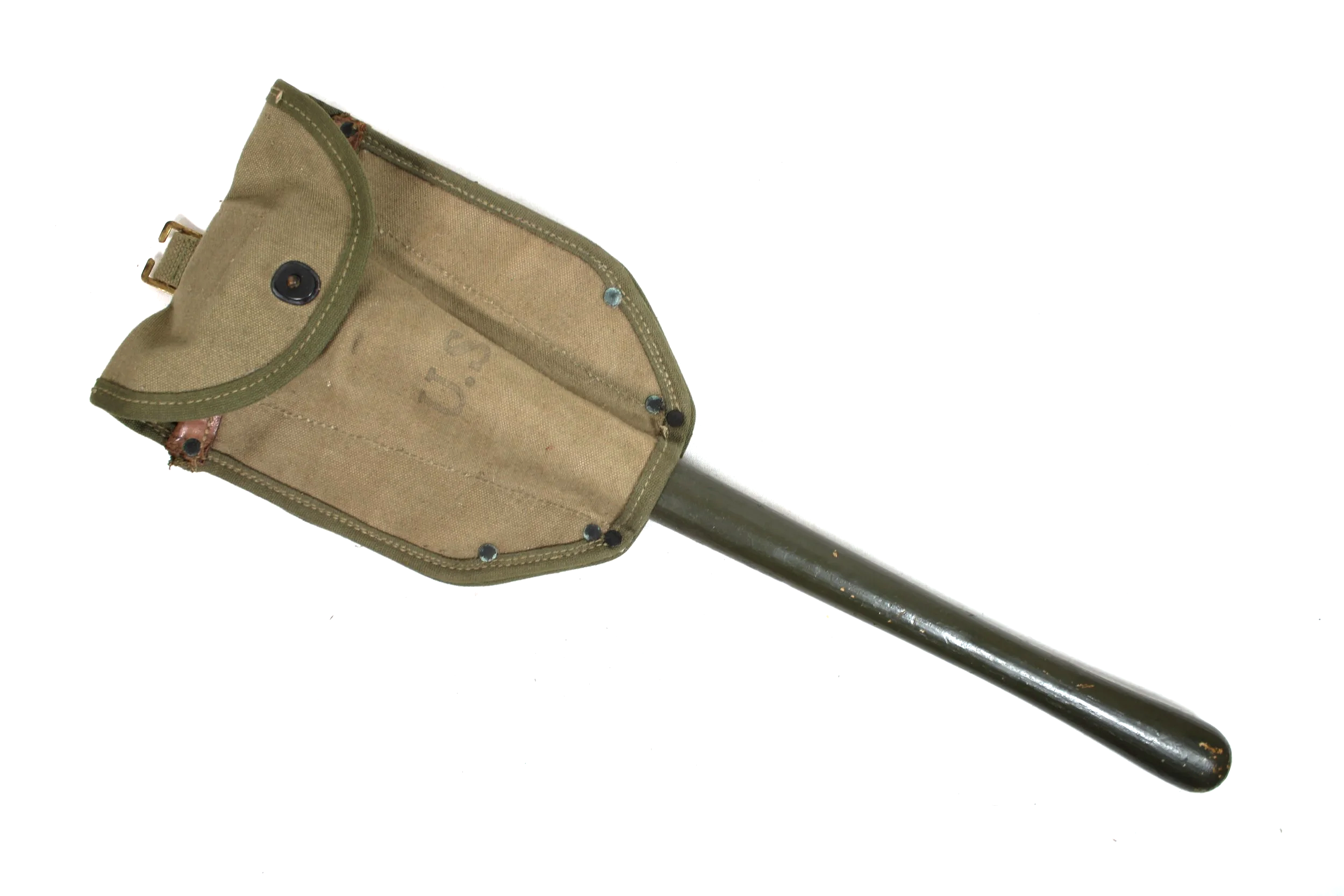 WW2 US made British Pattern 37 webbing Entrenching Tool Cover and Shovel 1942