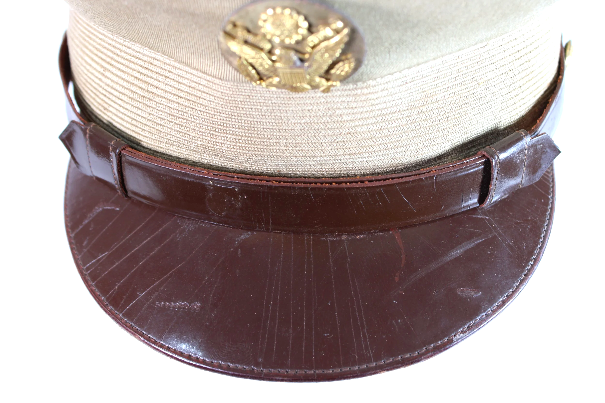 WWII US Enlisted Khaki Visor Cap Large