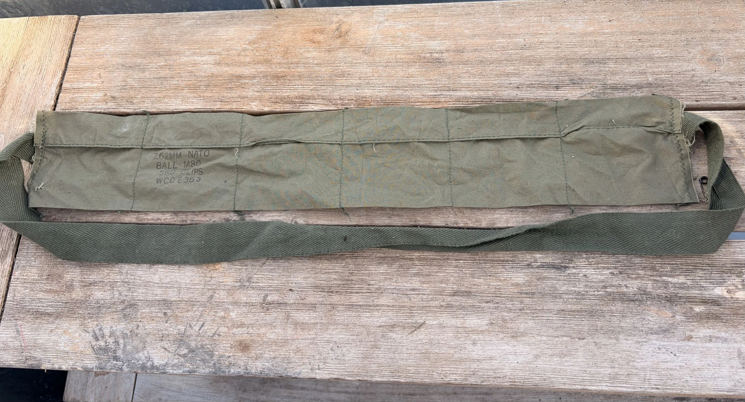 Vietnam War 1969 5.56MM Bandolier W/ Safety Pin