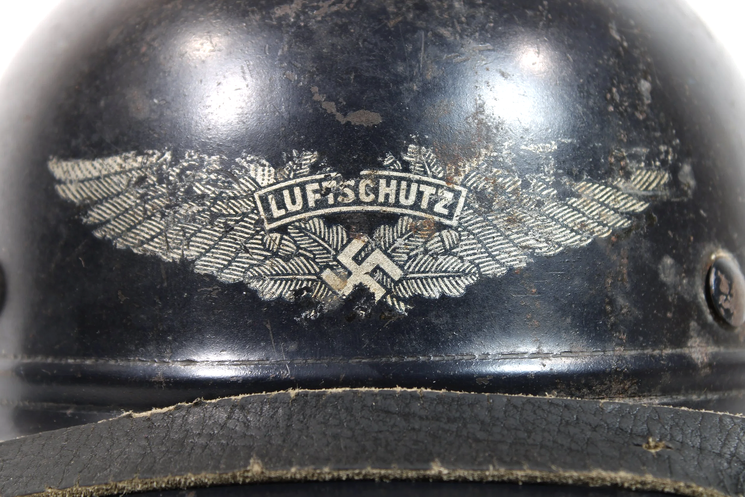 M35 NS62 Beaded Luftschutz Civil Air Defense WW2 German Helmet