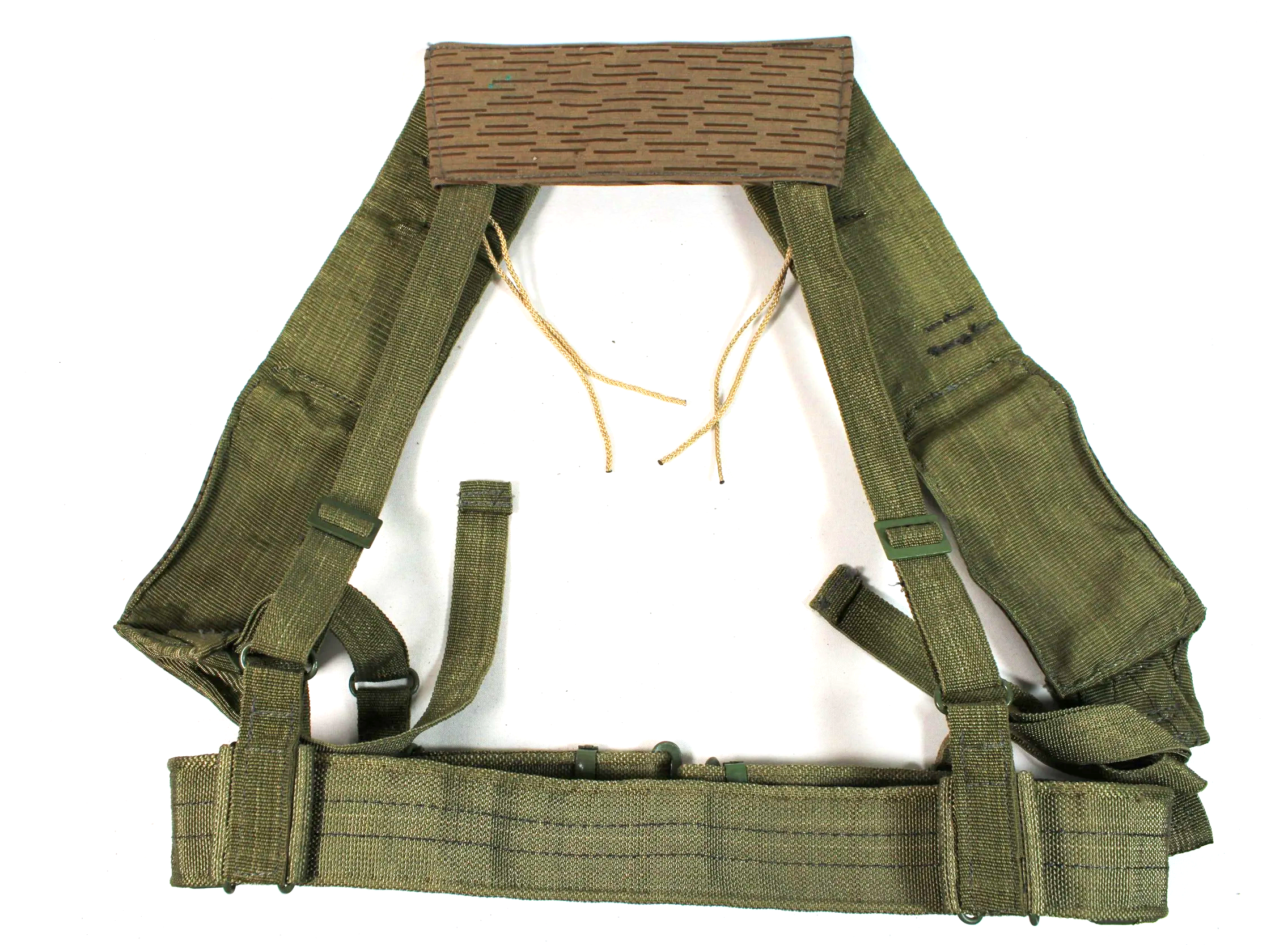 East German DDR NVA UTV (Universelle Tragevorrichtung) Load Bearing Suspenders & Belt Rain Camo Strichtarn