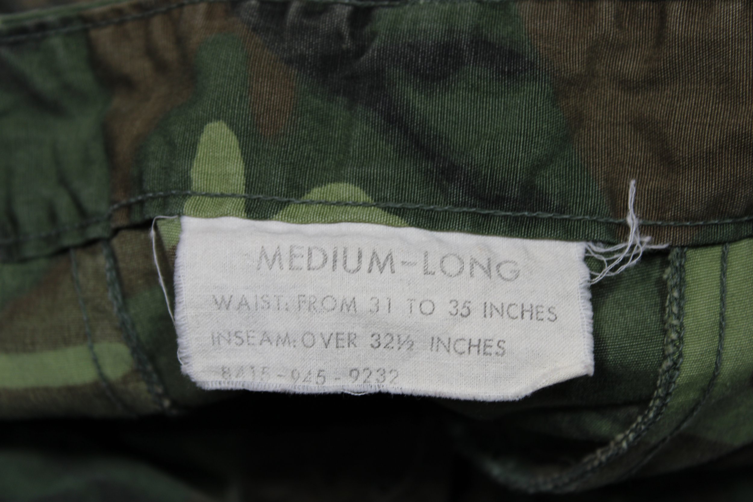Early ERDL Camouflage Poplin Jungle Pants Vietnam War Medium