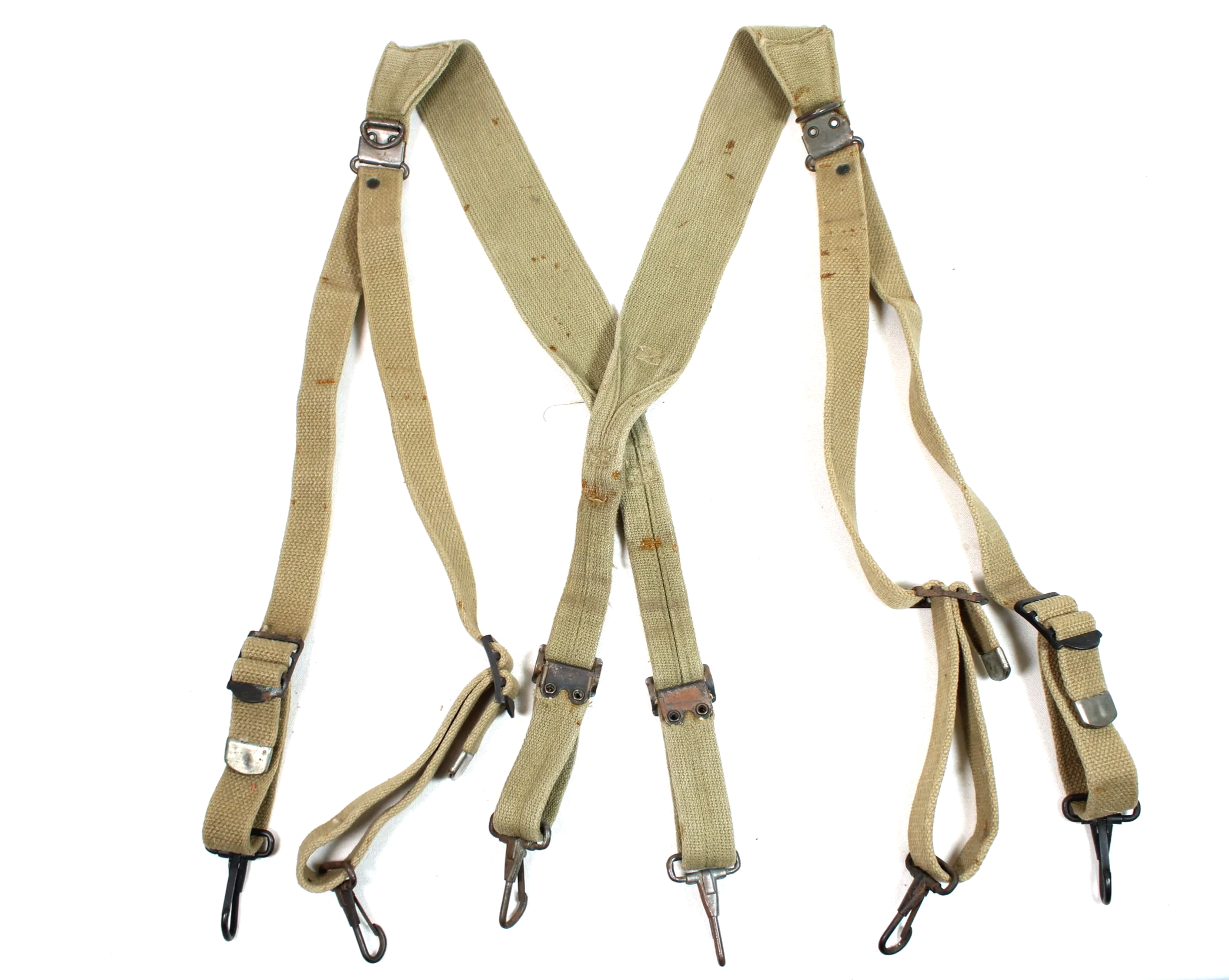 WW2 US Army M1936 Combat Field Load Khaki Suspenders