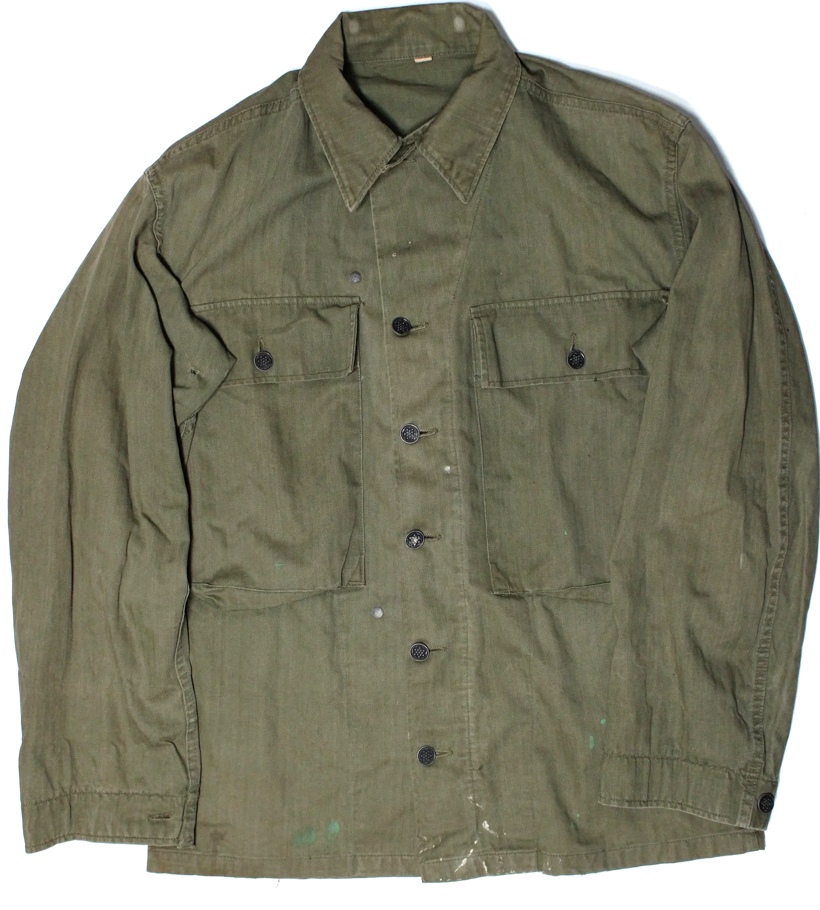 WWII US Army HBT Herringbone Twill 13 Star Button Jacket Shirt