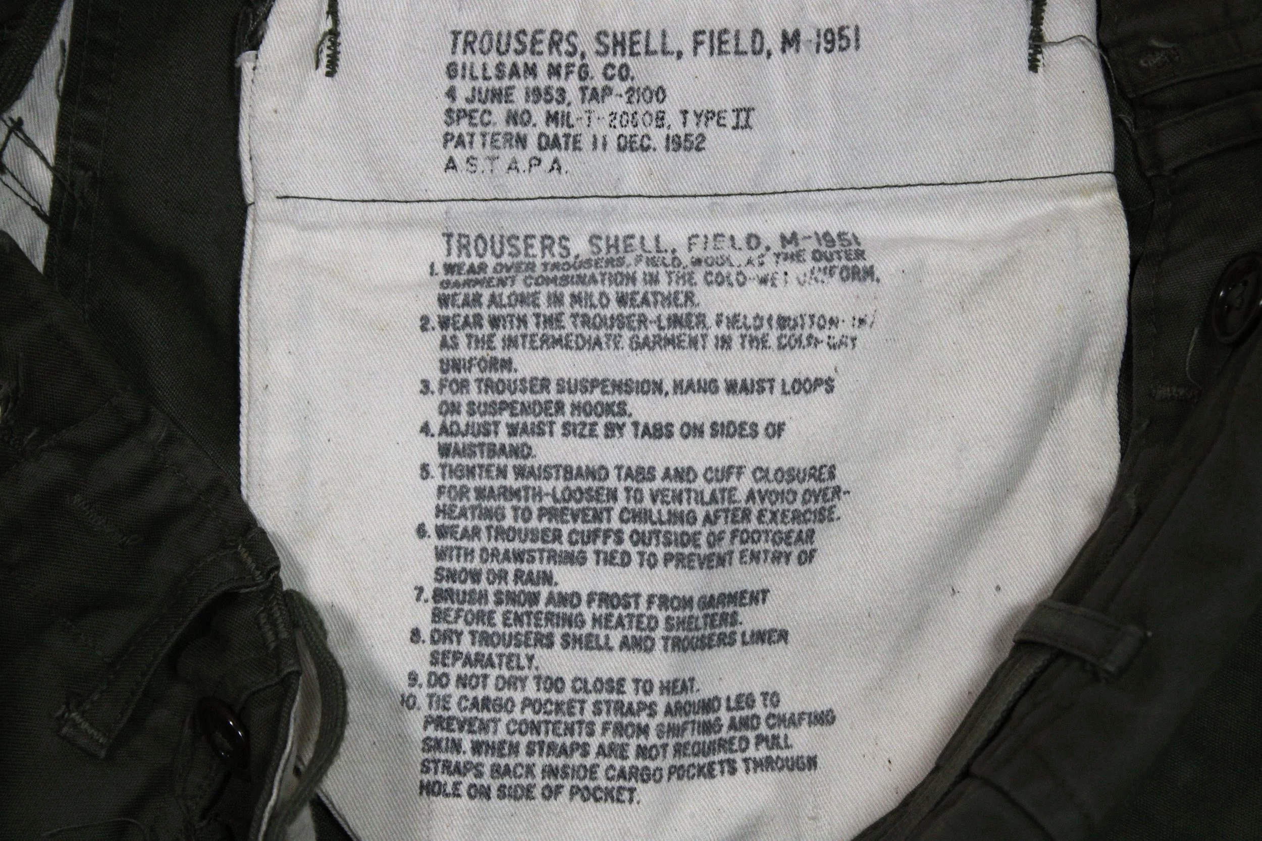 Rare Exposed Snaps Korean War Medium Long Mint M1951 Trousers Pants (NOS) 1953 Dated