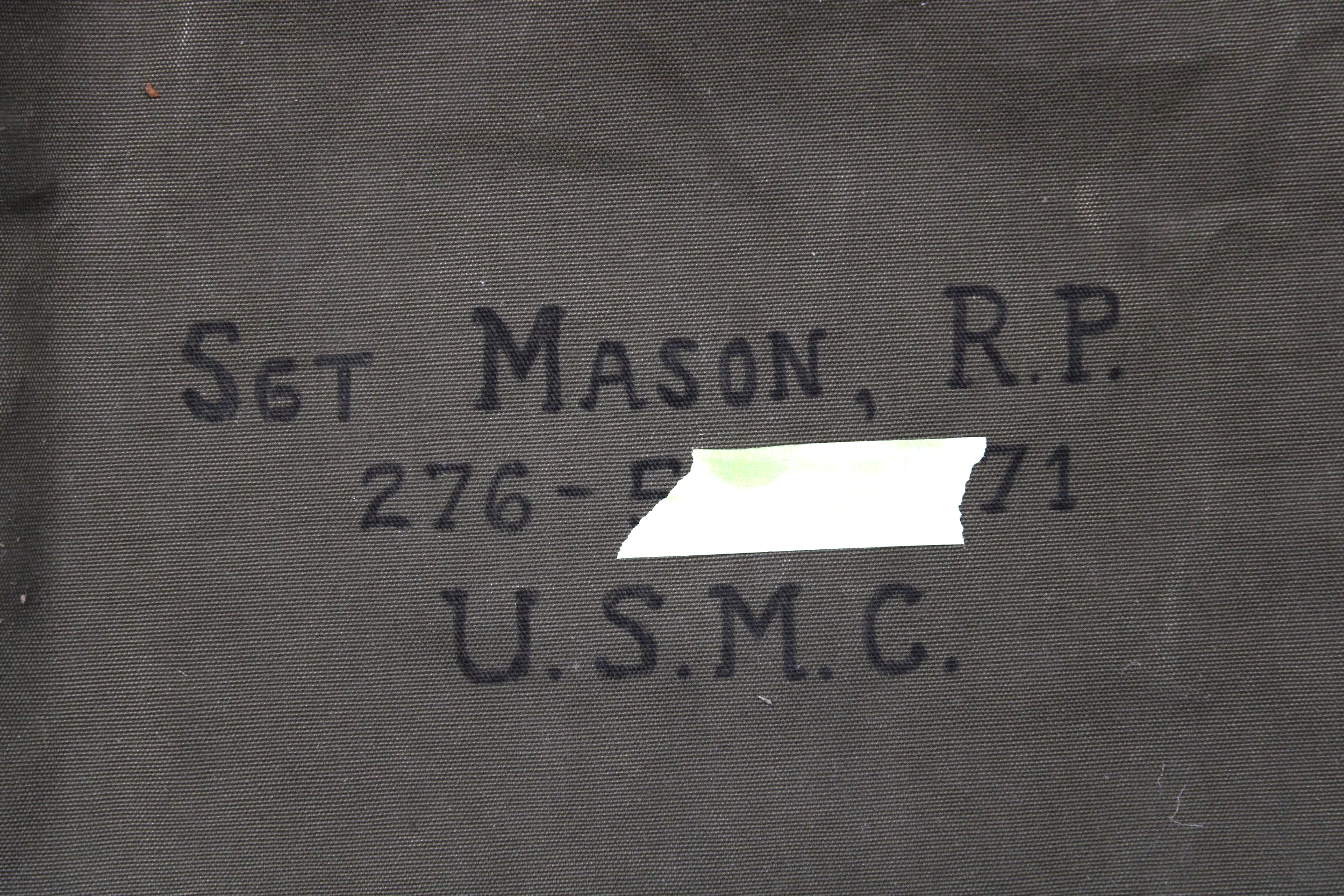 Vietnam War USMC Marine Corps Seabag Duffle Bag Named