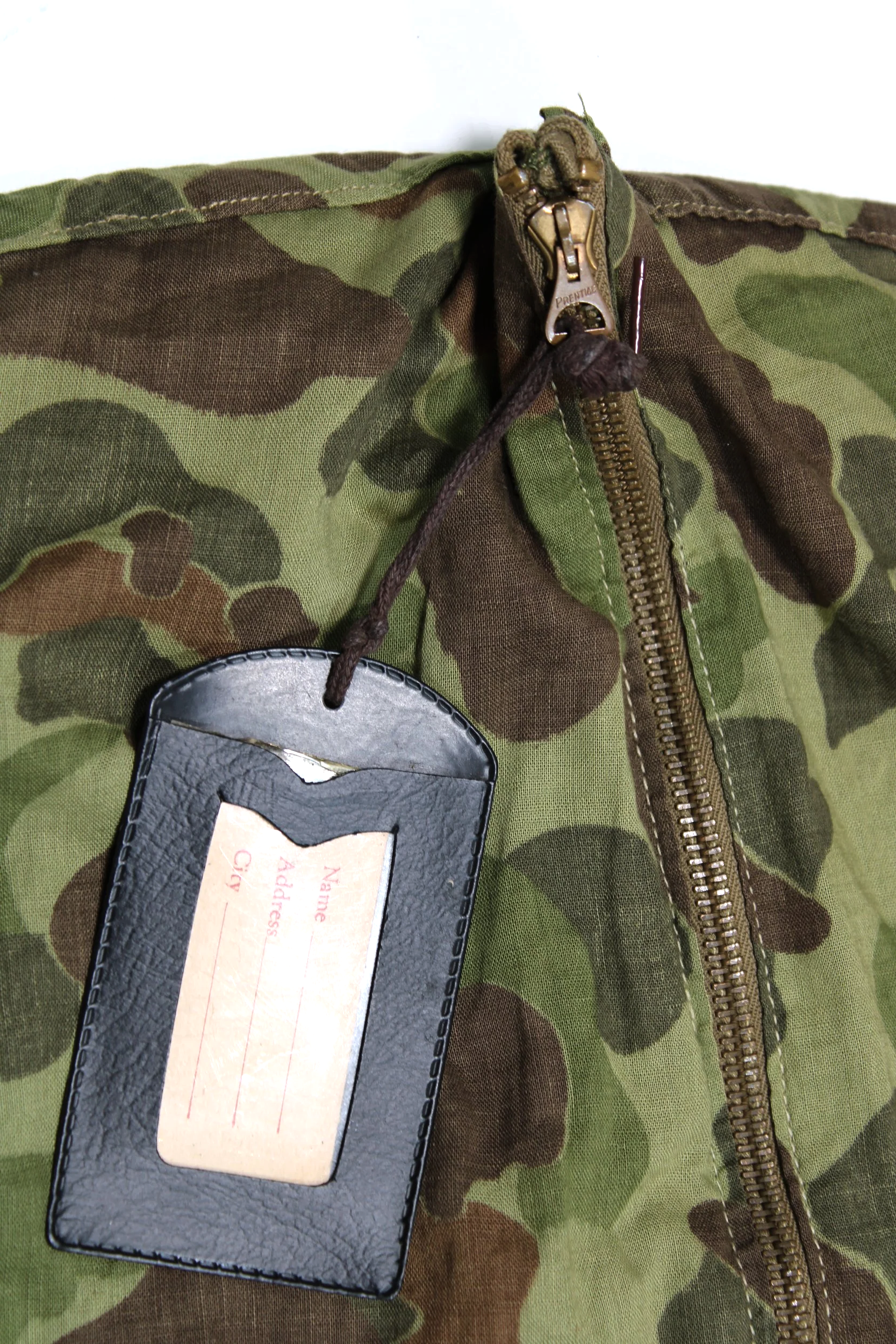 1960's / 70's Frogskin Camouflage Laundry / Coat Bag