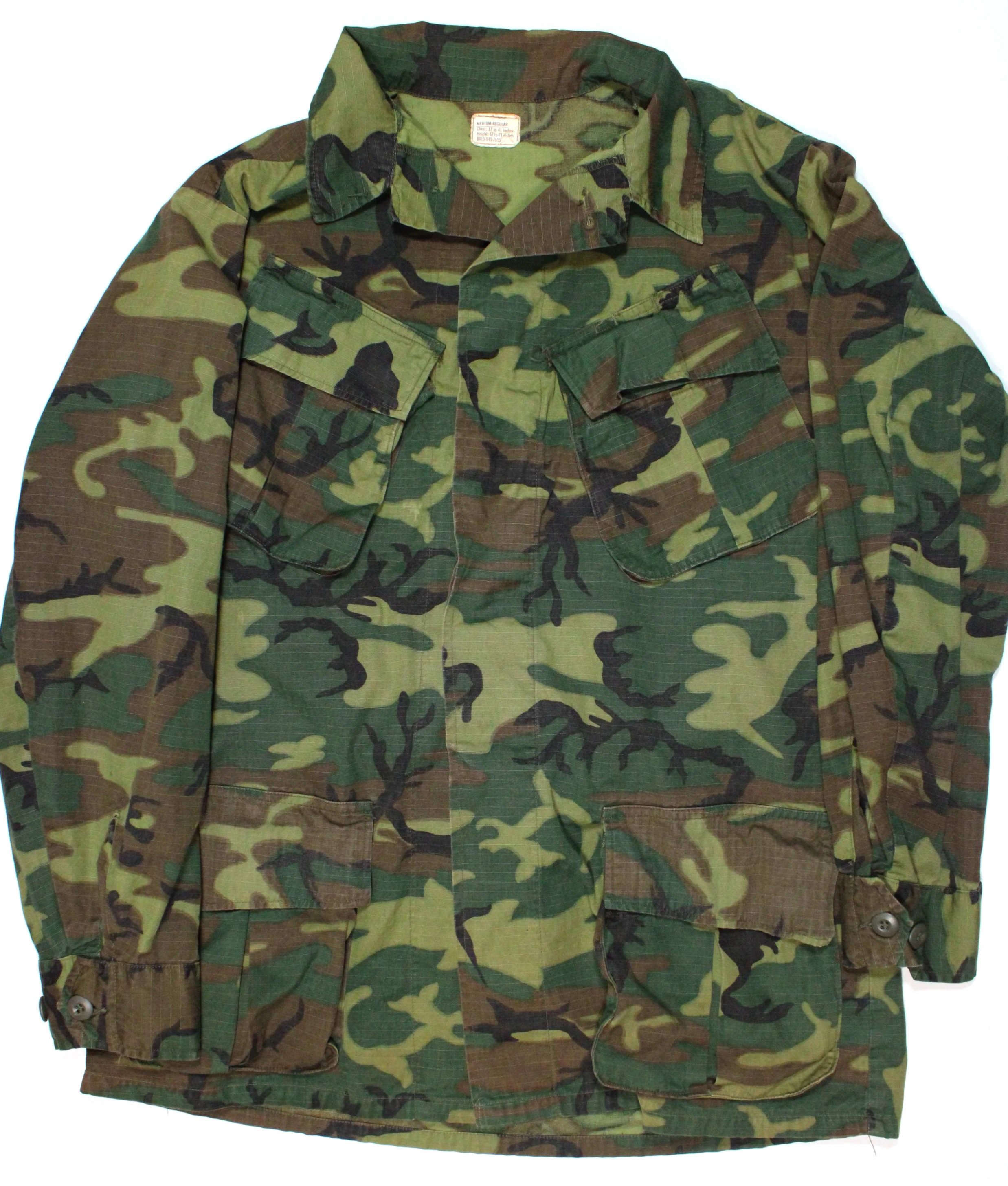 ERDL Camouflage RipStop Jungle Jacket Vietnam War Medium Regular 1968