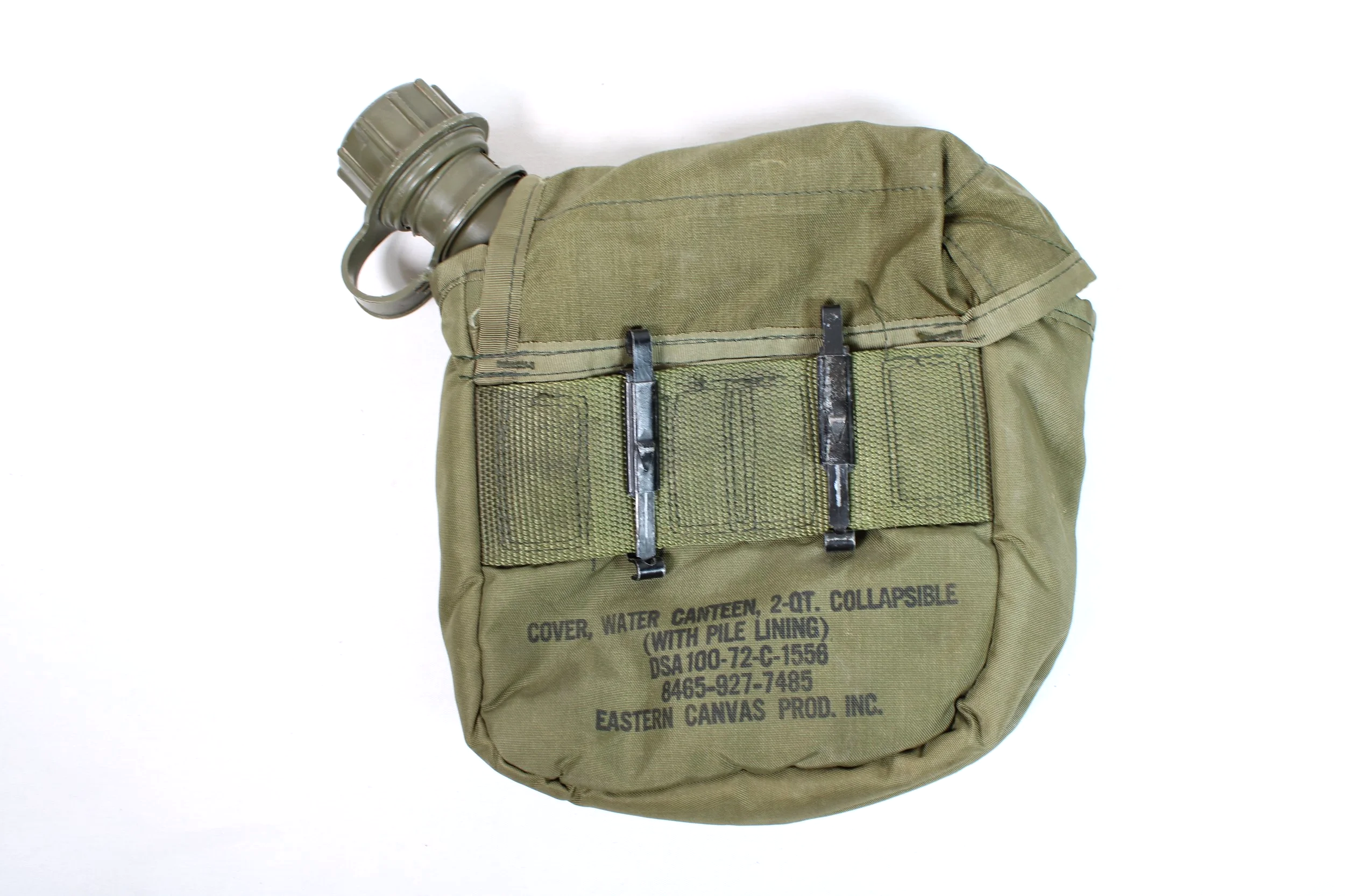 2 QT Collapsible Water Canteen with Cover, 1974 Cover, 1986 Canteen