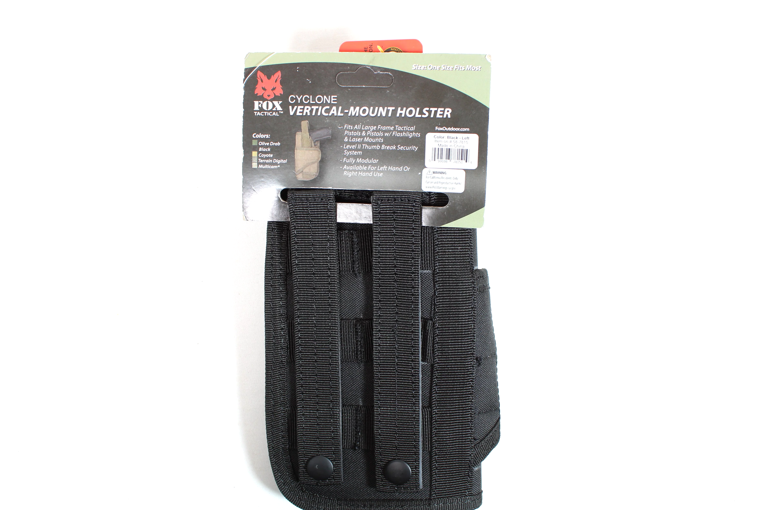 NEW Fox Tactical Cyclone Vertical Mount Large Frame Pistol Holster MOLLE (LEFT HANDED)