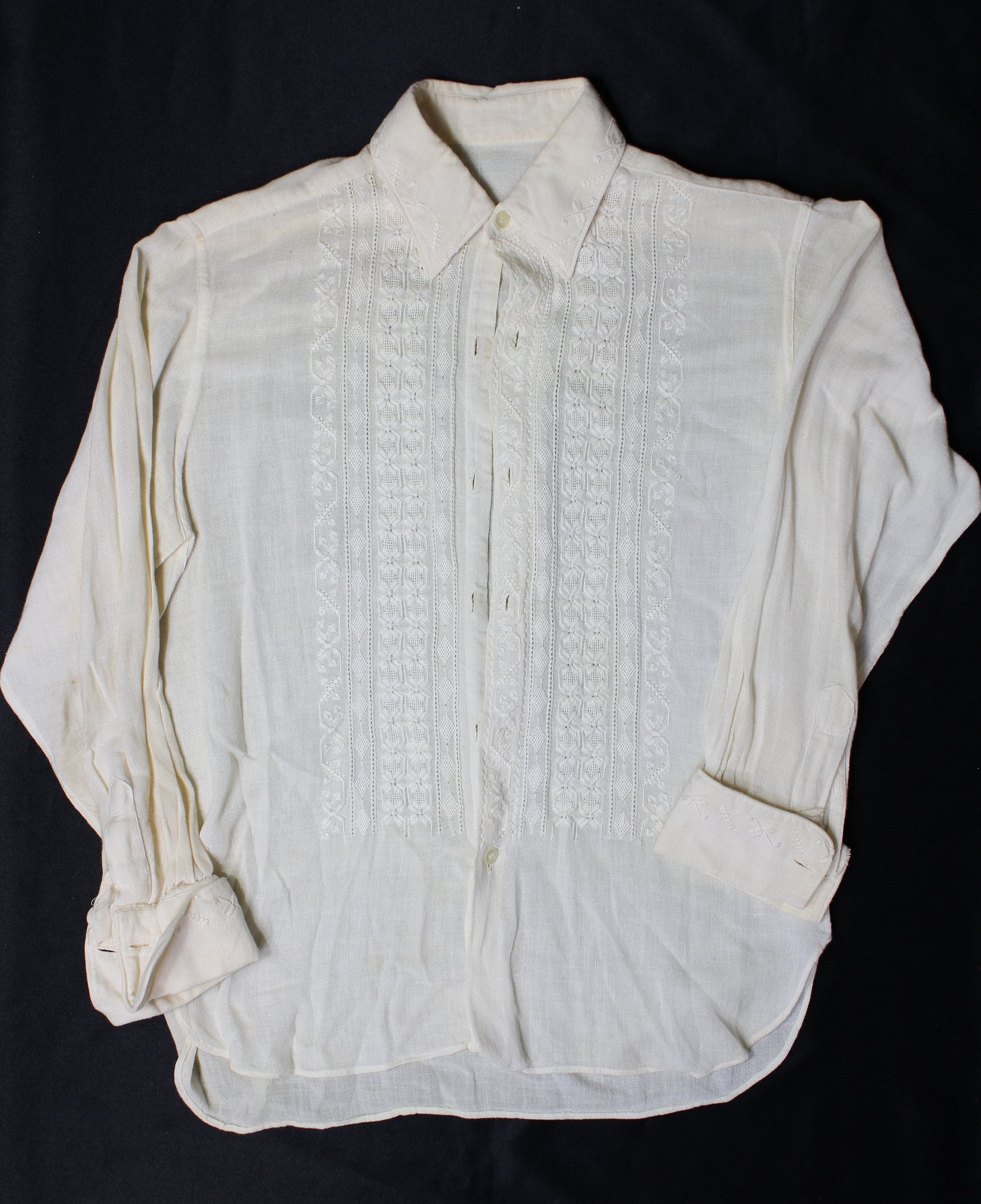 Vintage Military Knit Cotton Tuxedo Shirt