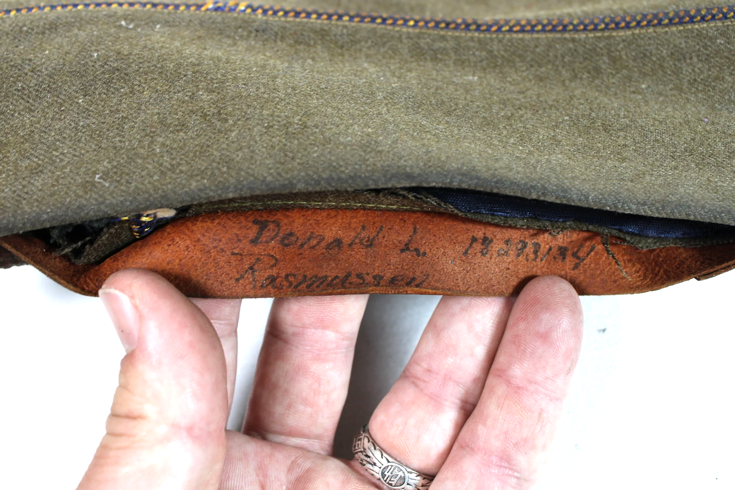 WW2 Officer's Garrison Cap Small 6 3/4 Named