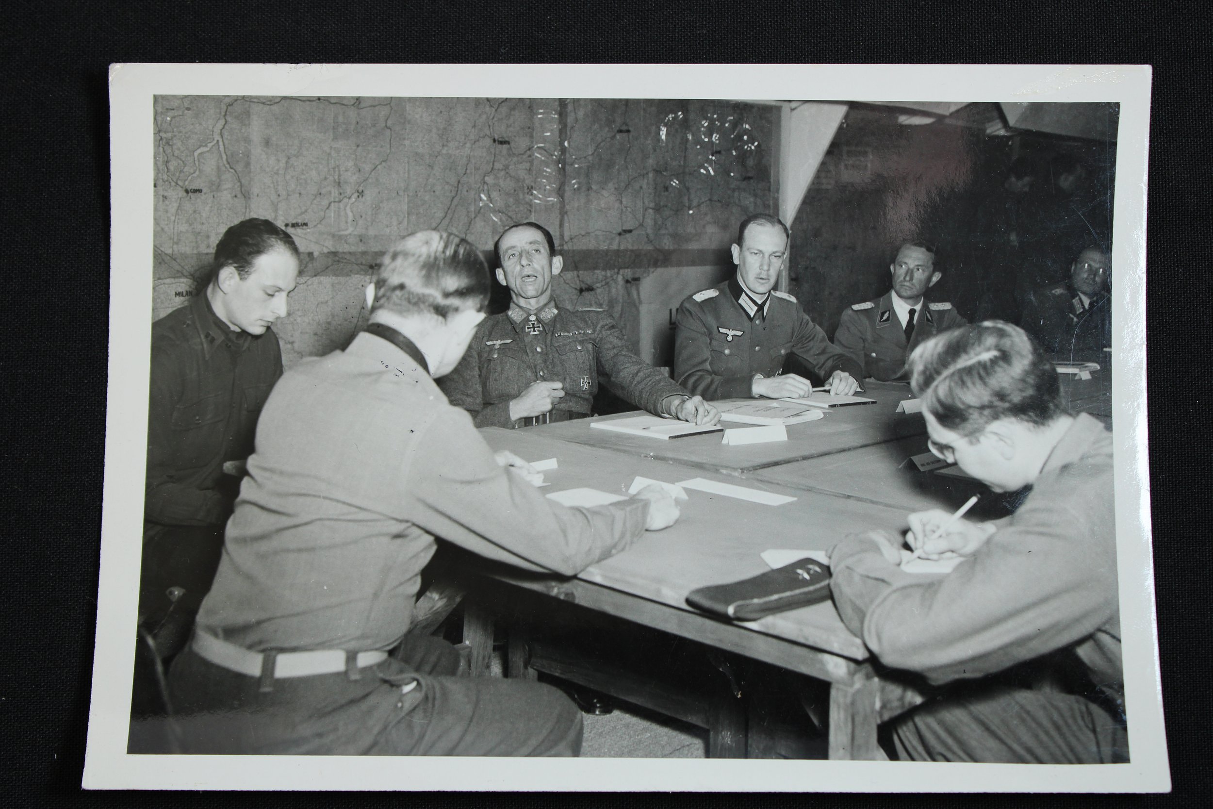 Original WW2 Photo Discussing Terms of Surrender German armed forces in Italy