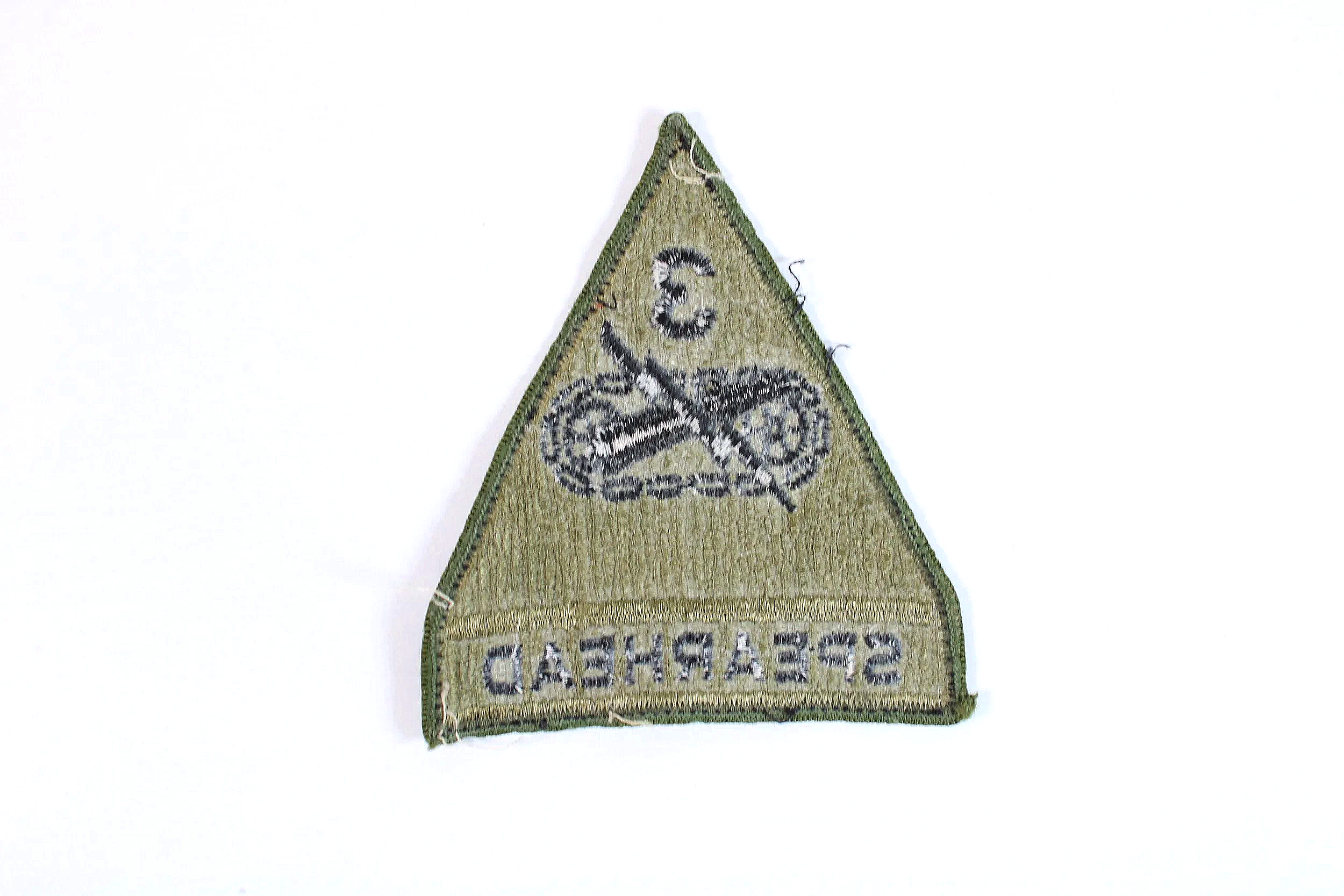 Vietnam War U.S. Army 3rd Armored Division ("Spearhead") Subdued Patch ( Uniform Removed )