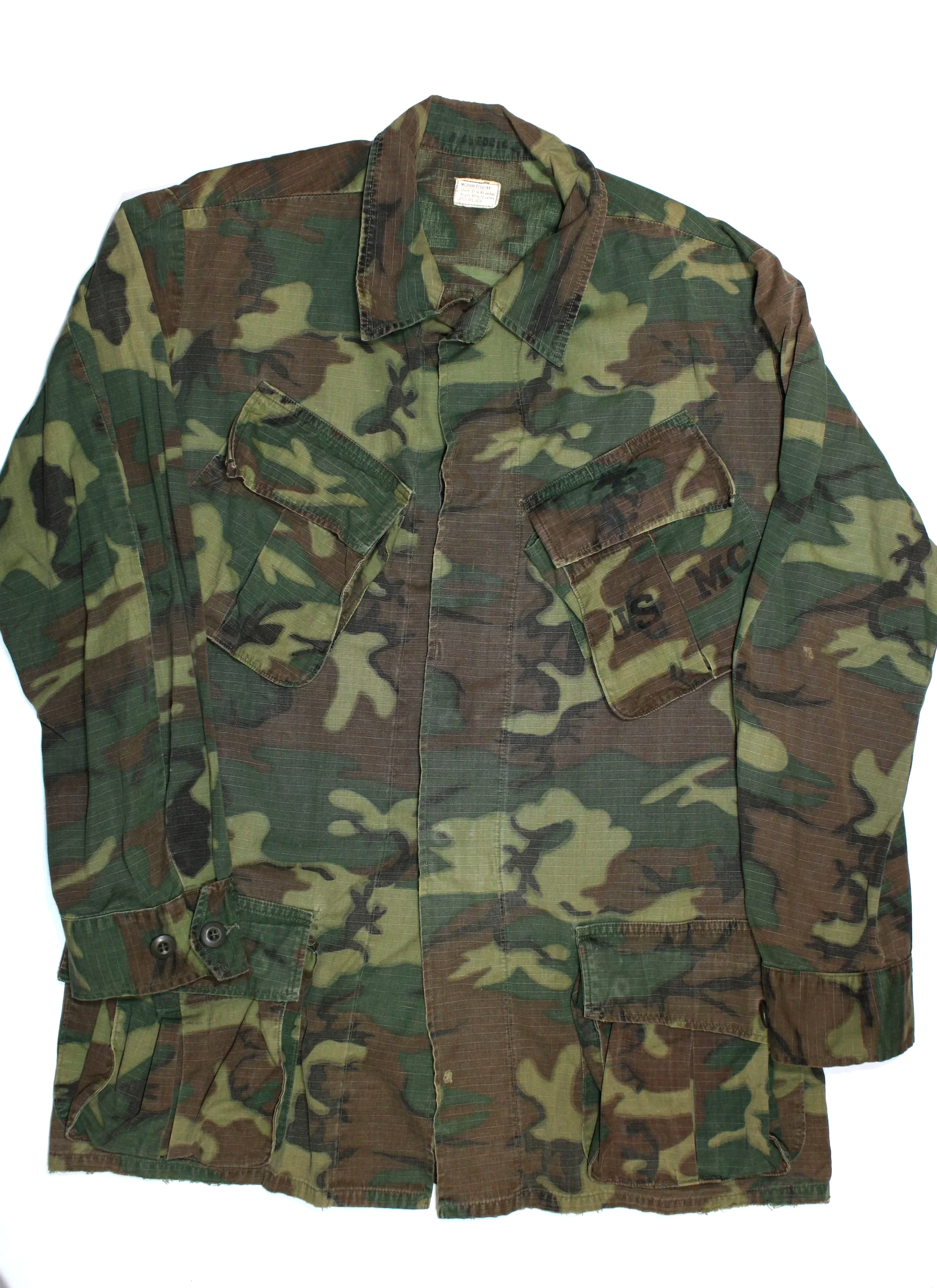 USMC ERDL Camouflage RipStop Jungle Jacket Vietnam War Medium