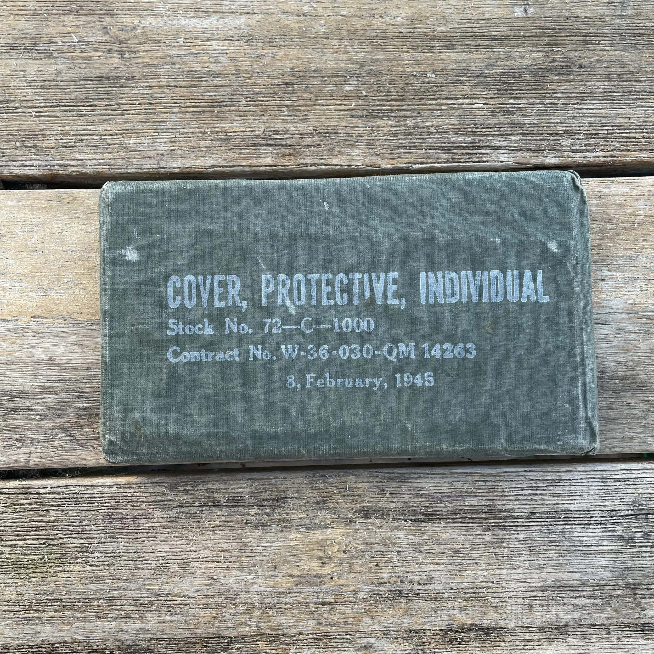 WW2 US Blister Gas Protective Cover 1945 dated