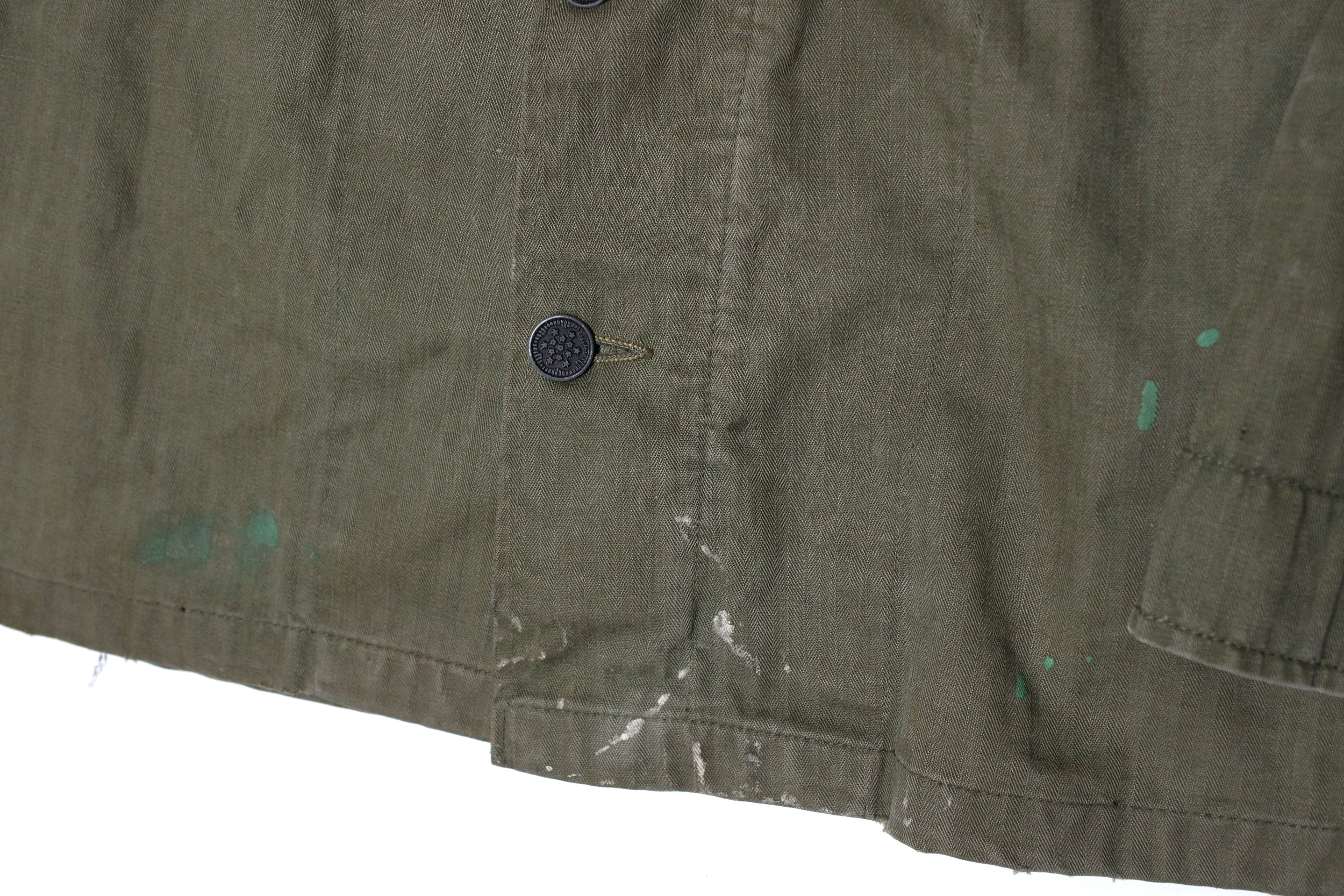 WWII US Army HBT Herringbone Twill 13 Star Button Jacket Shirt