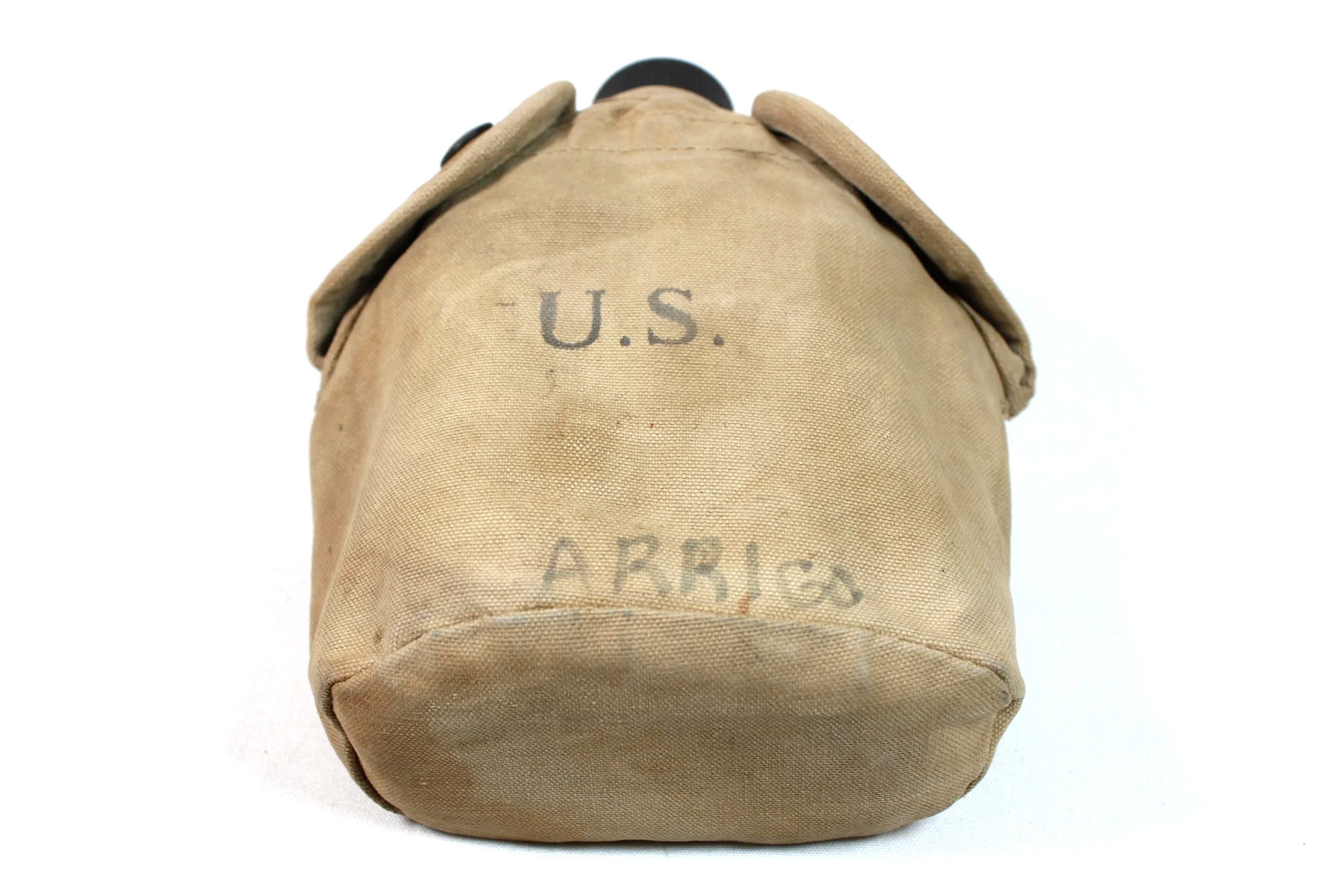 WW2 US P1 USMC Canteen Cover and 1944 Canteen (Named And ID'd) "Gusty J. Arrigo"