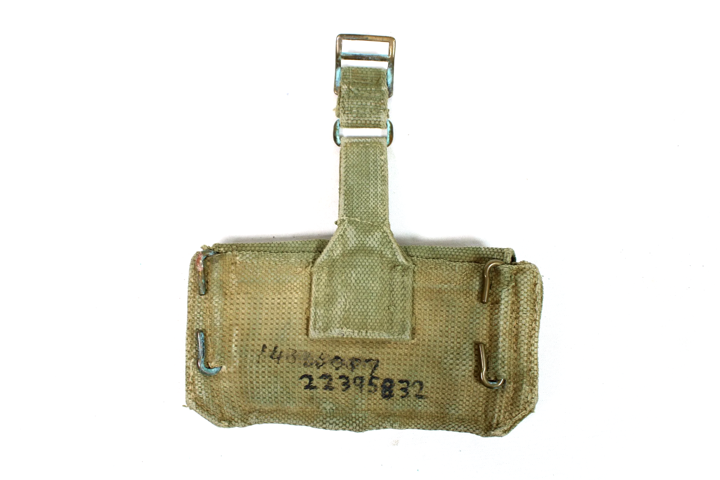 WW2 Original British P-37 Tan Web .455 Double Ammunition Pouch