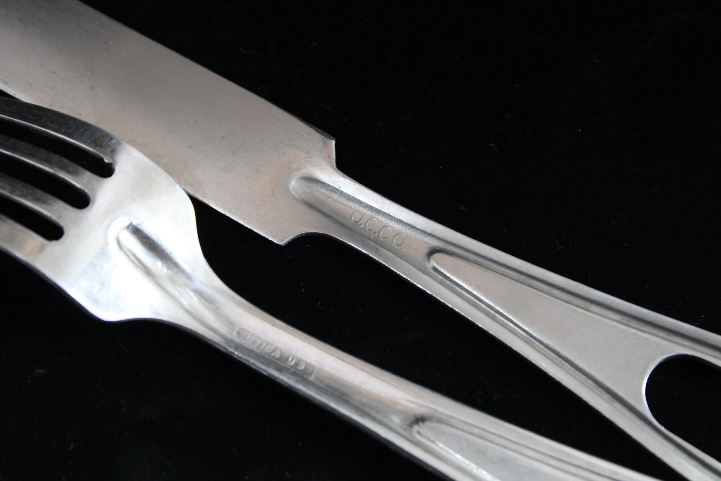 Vietnam War 1962 PATTERN FIELD MESS KIT MEAT CAN FORK & KNIFE UTENSIL