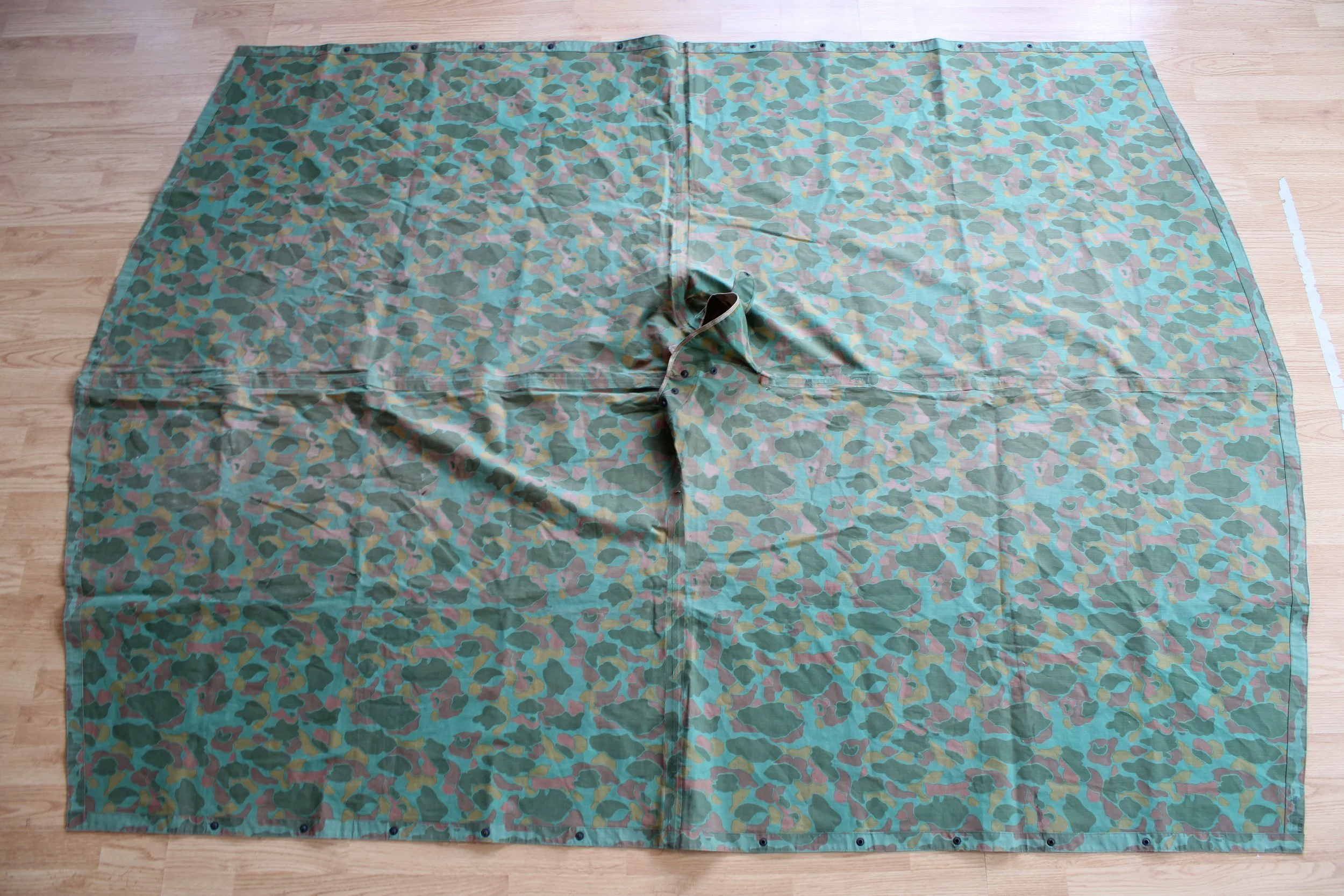 Original US WWII Navy Reversible Camouflaged Poncho