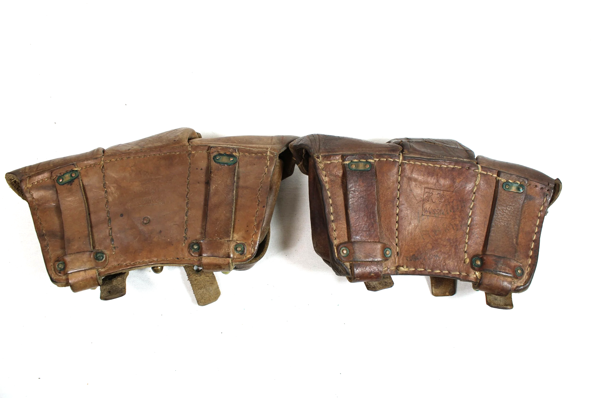 WW2 German Made RBN Marked Turkish 8MM Mauser Ammo Pouch Set (Named)