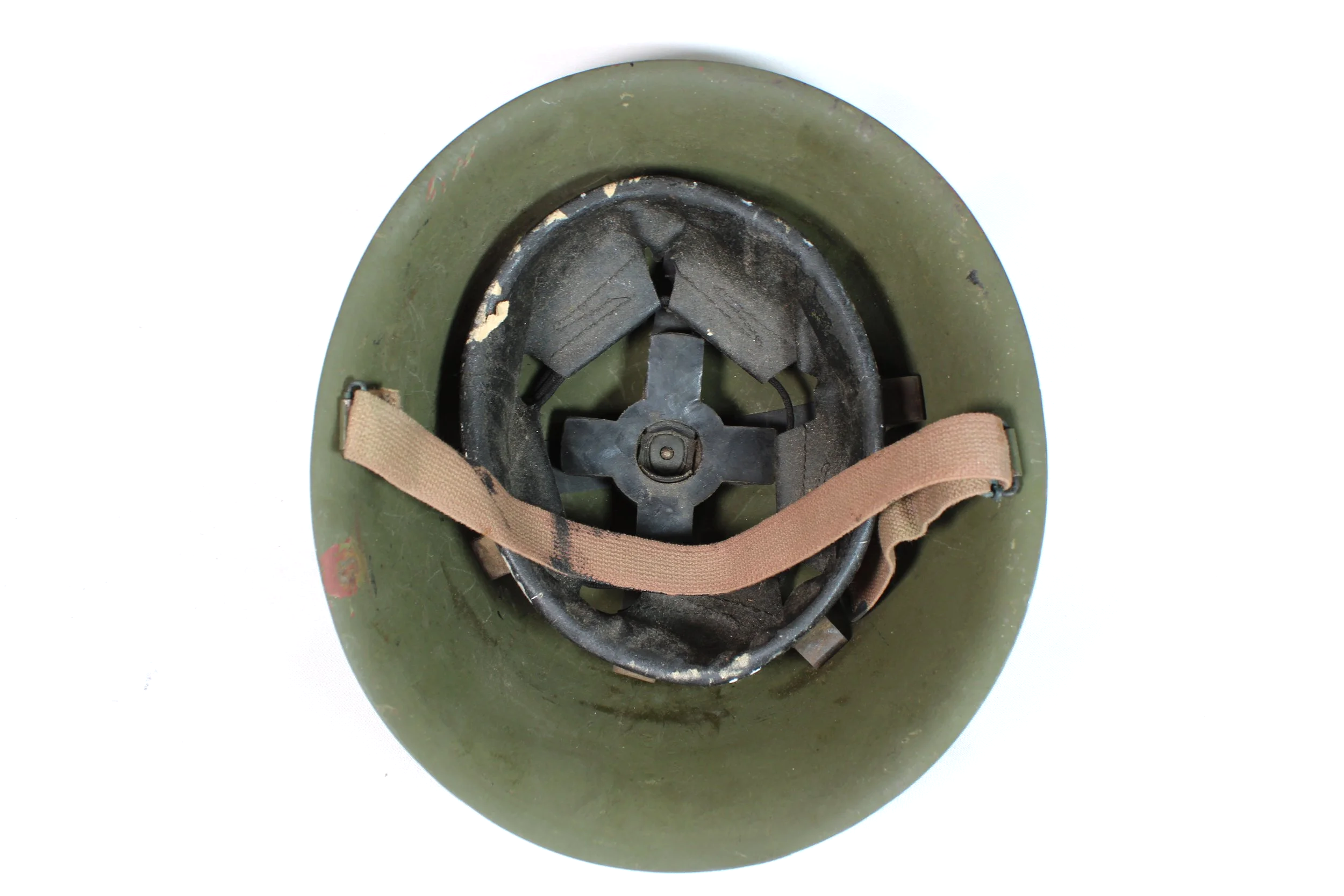 British Raw Edge Turtle Shell Helmet 1950's