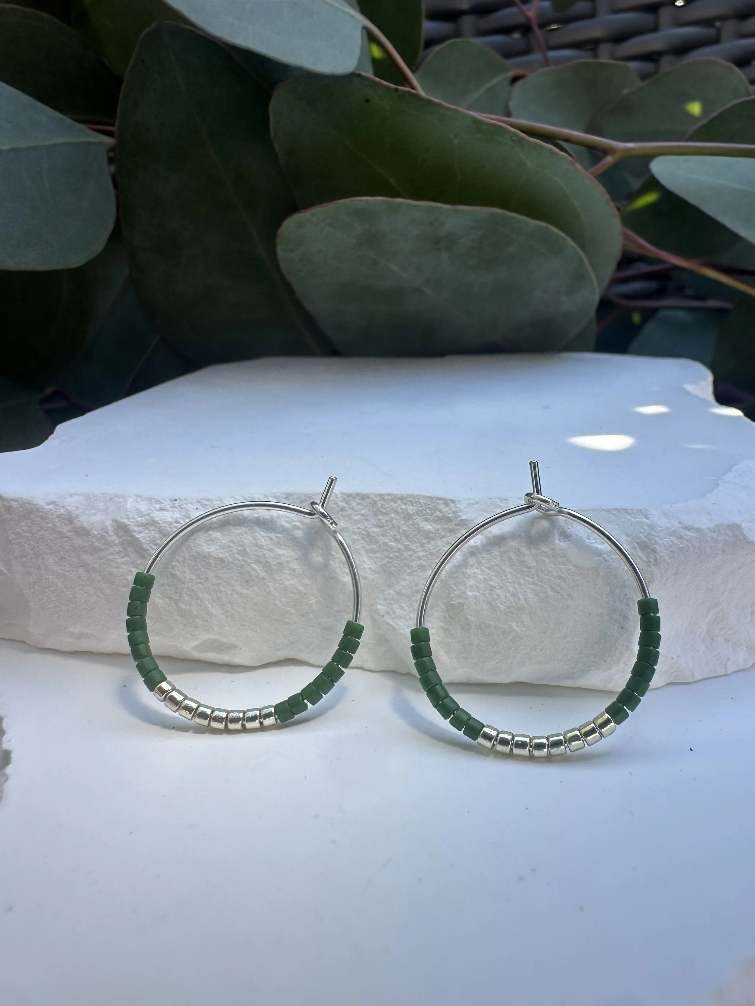 Beaded Small Hoops