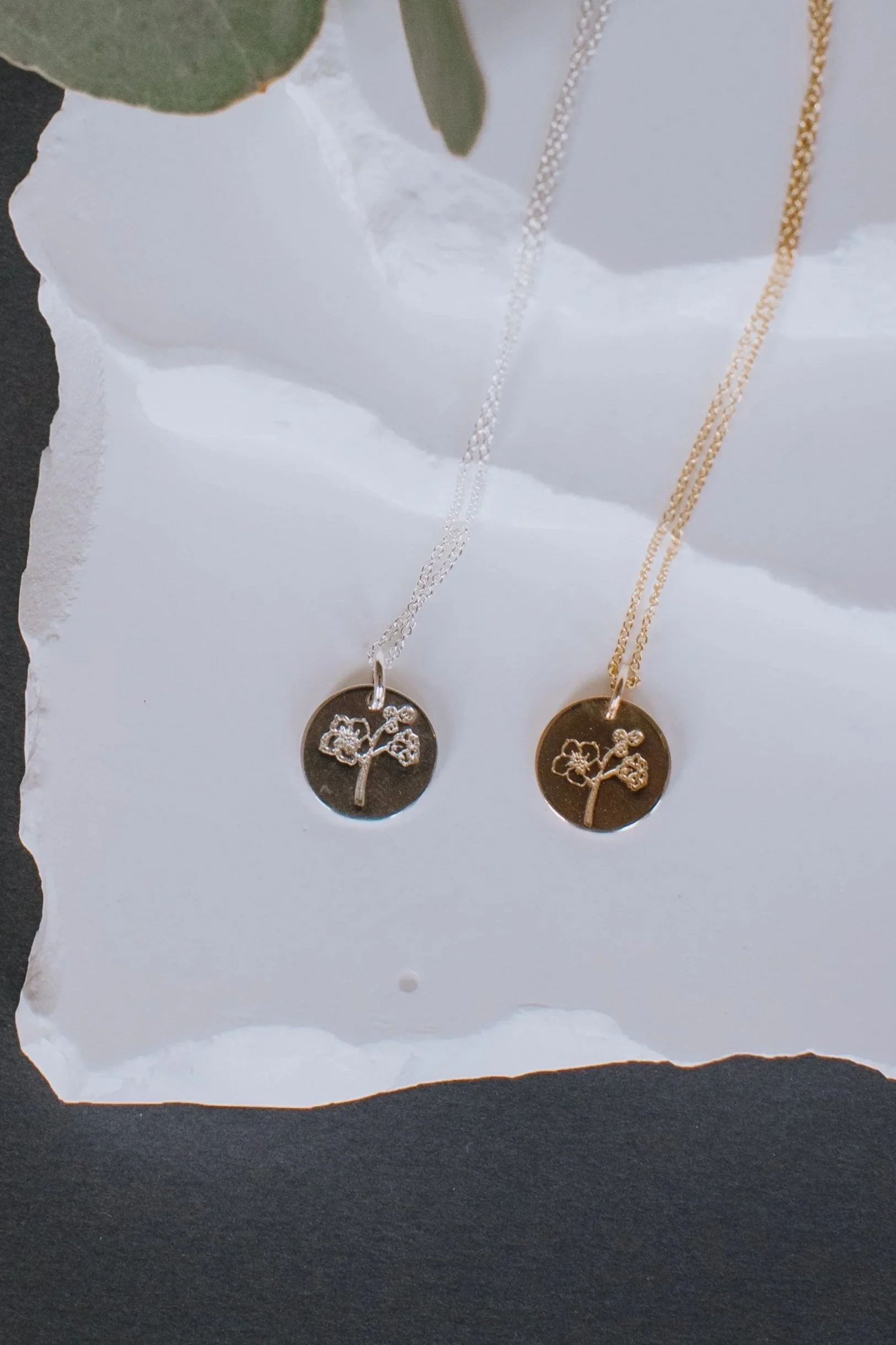 Stamped Forget Me Not Necklace