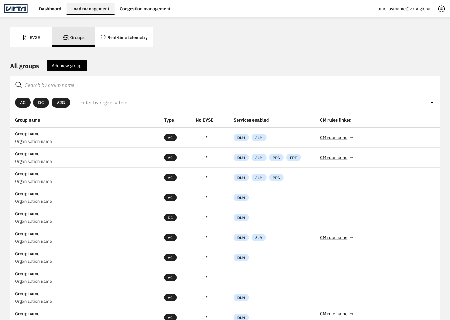 Energy with Virta design language.